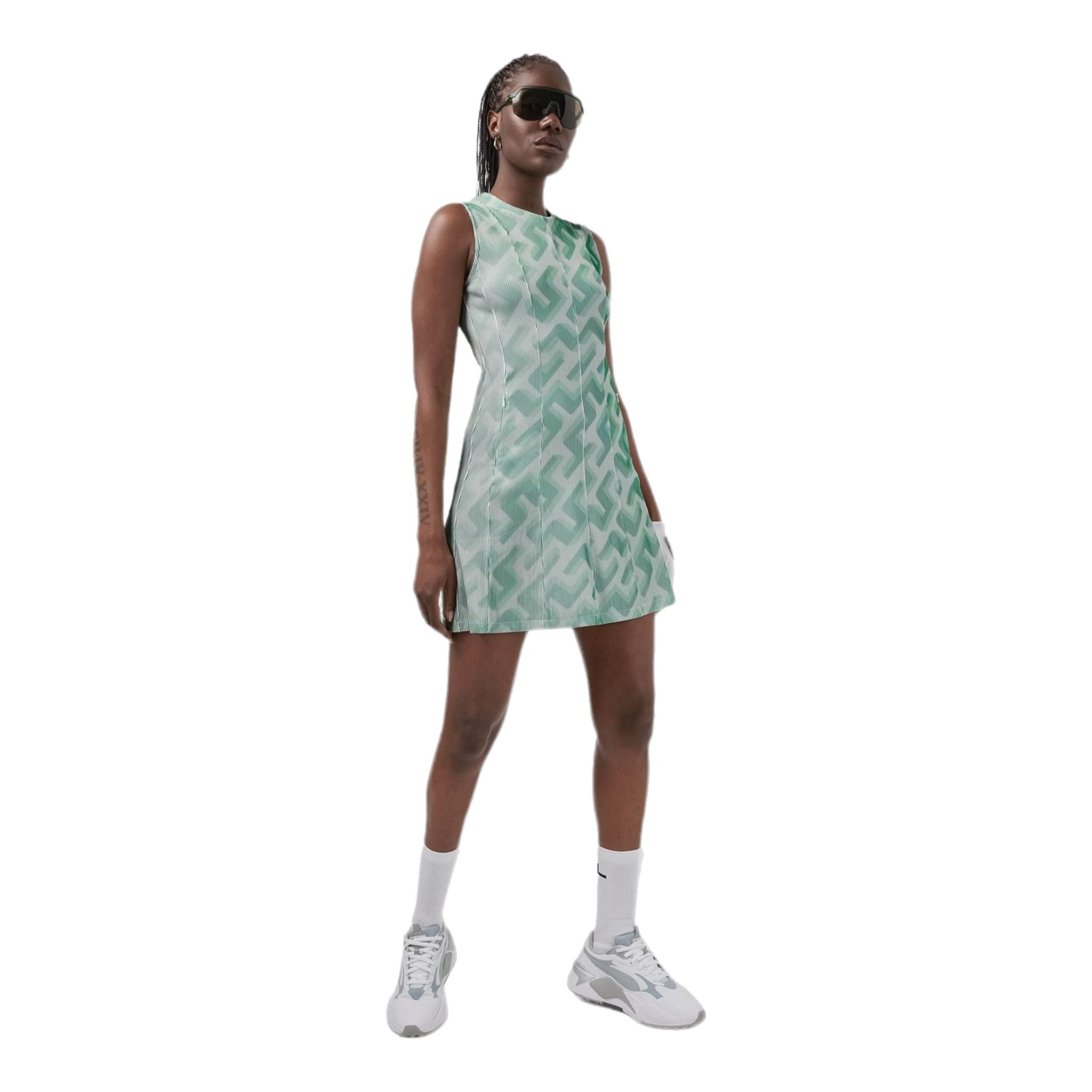 Robe de golf 3D J. Lindeberg Jilian Bridge Monogram 3D pour femmes