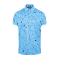 Polo J. Lindeberg M Tour Tech Reg Fit Print SS Slit Bleu océan Homme