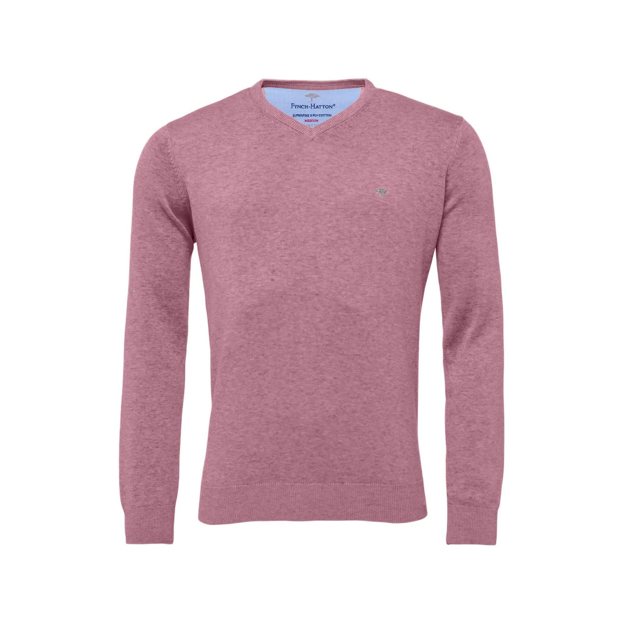 Pull de golf ultrafin à col en V Fynch Hatton pour homme, lilas