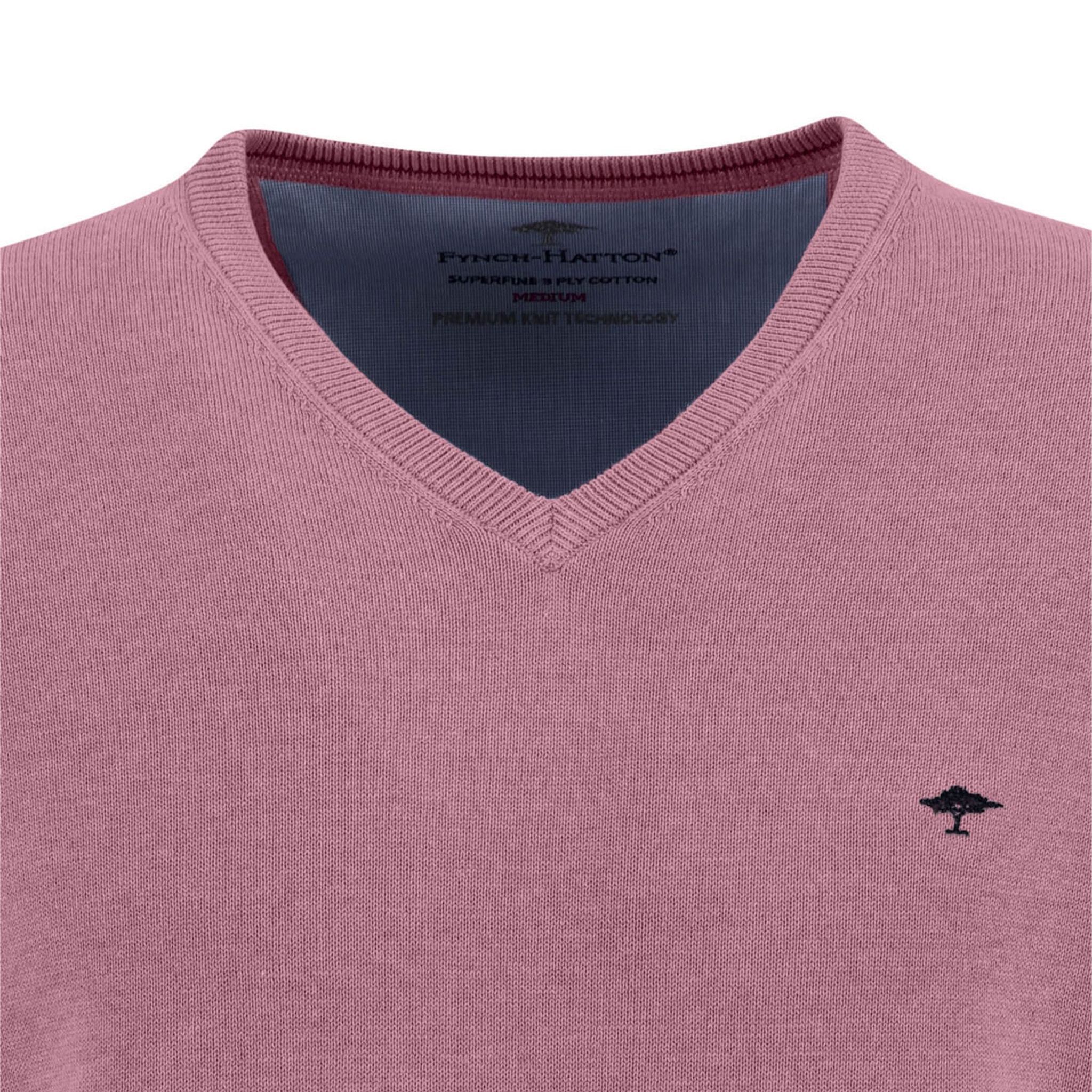 Pull de golf ultrafin à col en V Fynch Hatton pour homme, lilas