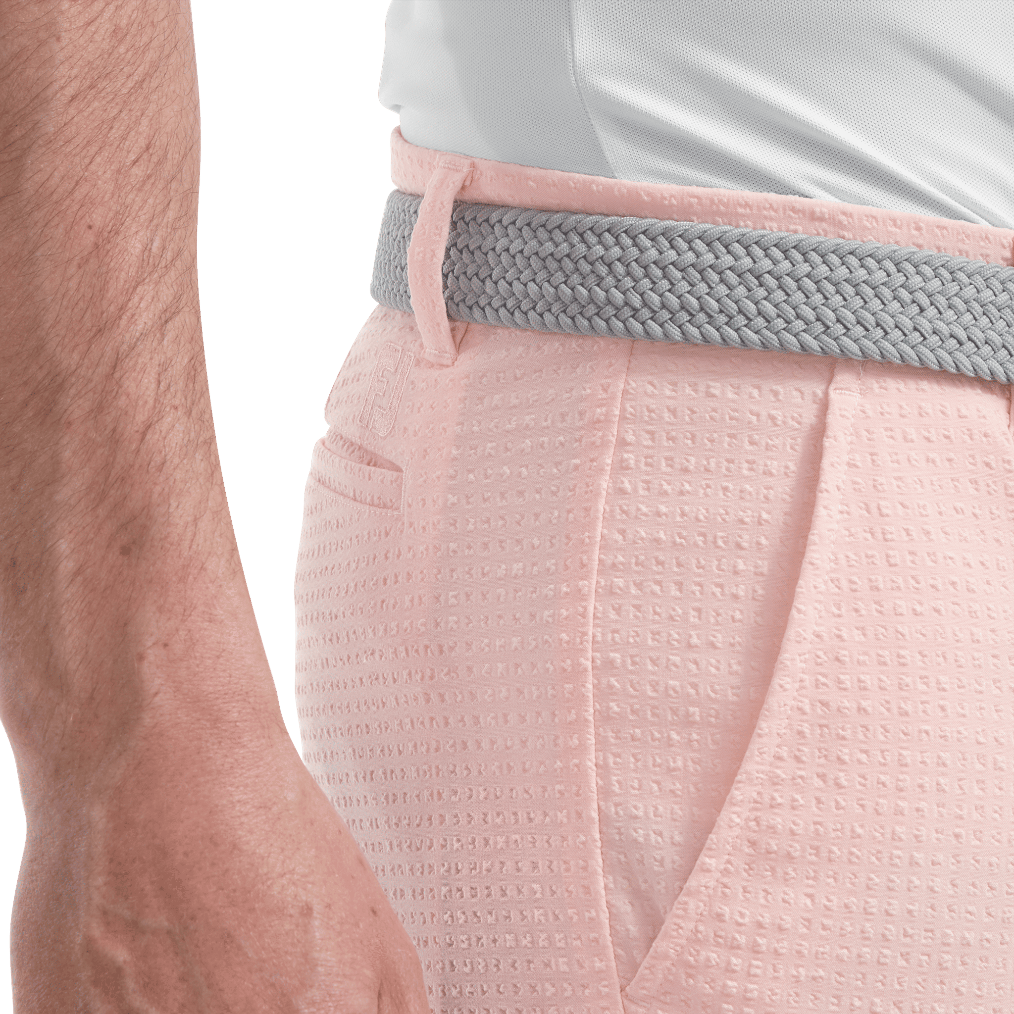 Short en seersucker Footjoy M Performance Quartz Pink pour homme