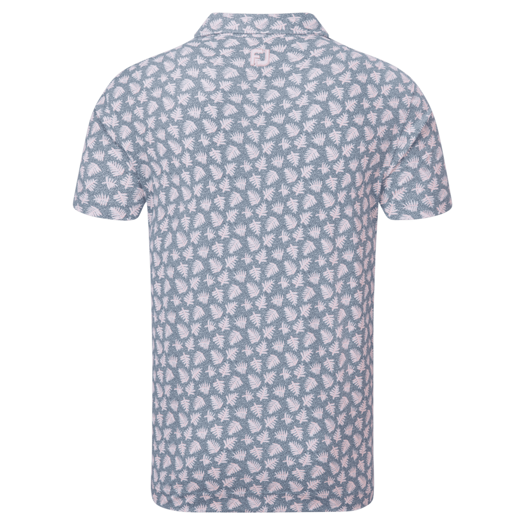 Polo Footjoy M Shadow Palm Print Pique Graphite/Quartz Rose Homme