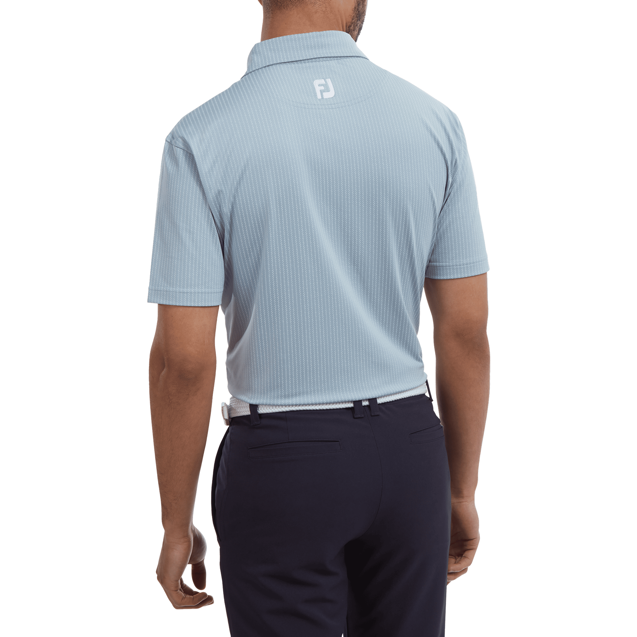 Polo Footjoy Zig-Zag Print Lisle Dove Homme