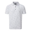 Polo Footjoy M Lisle Flock of Birds SS Blanc/Gris Homme