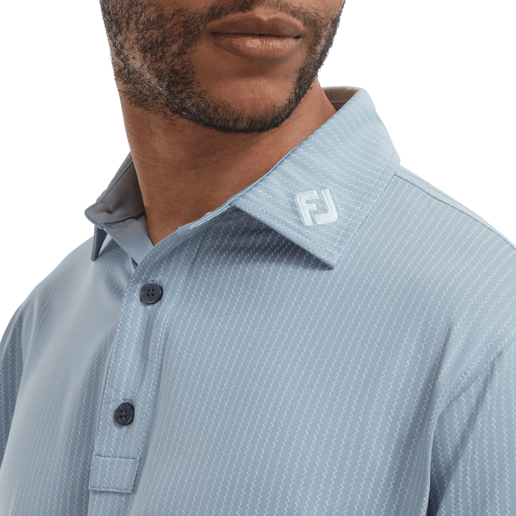 Polo Footjoy Zig-Zag Print Lisle Dove Homme