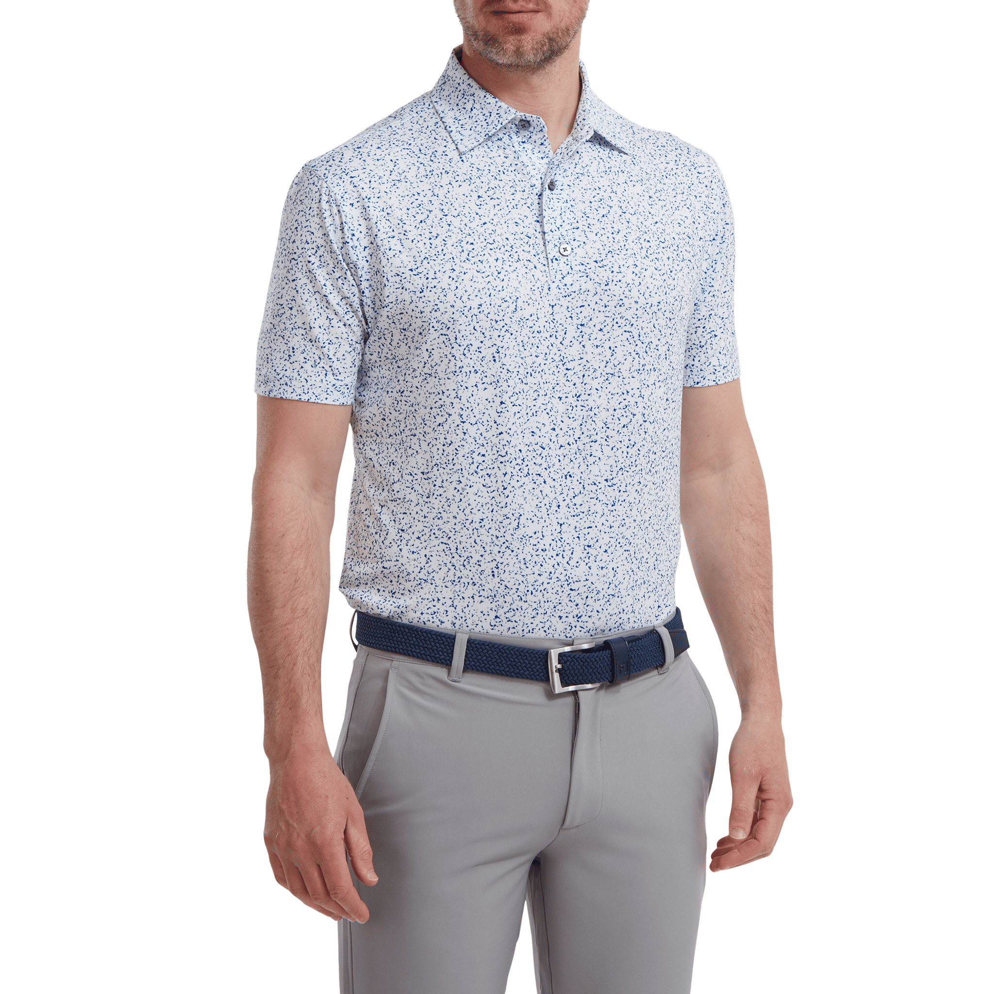 Polo Footjoy en fil d'Écosse imprimé granit pour homme