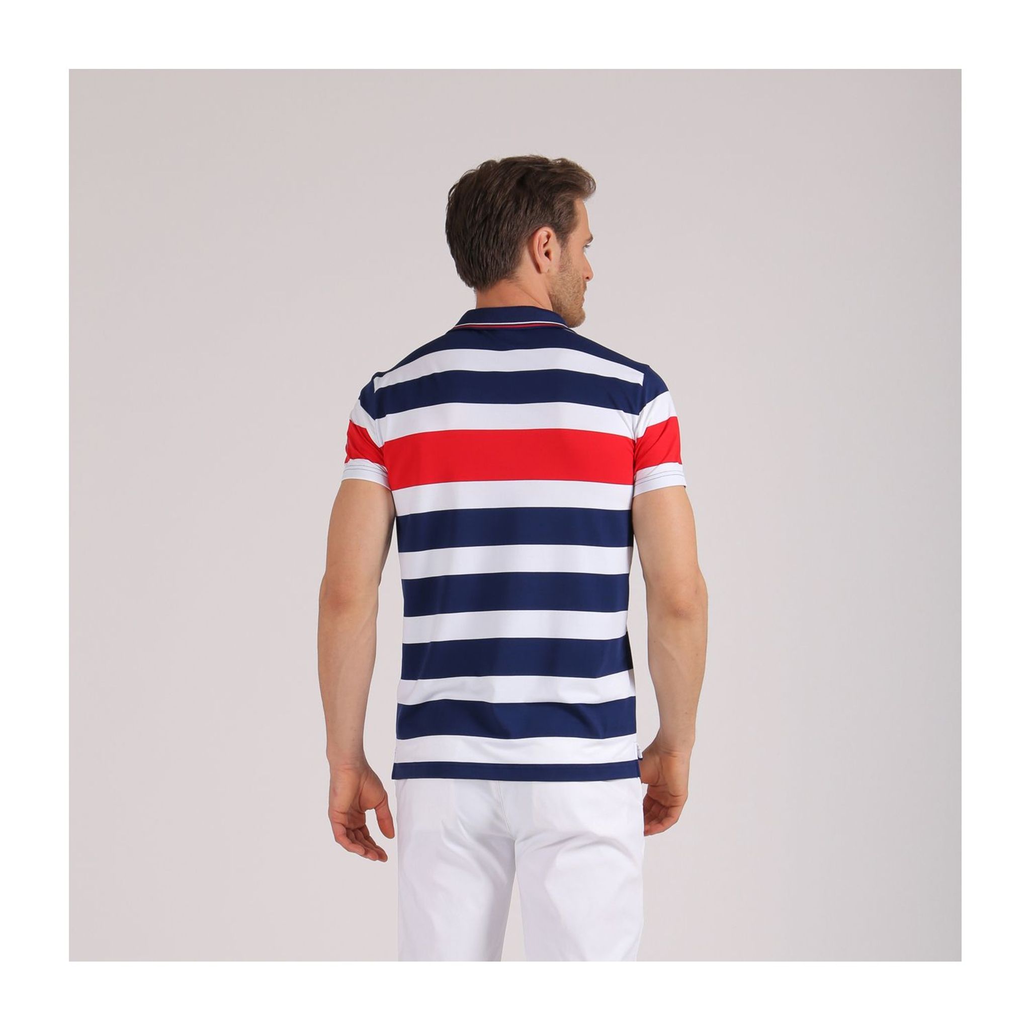 Chervo Polo Alicio Blanc/Bleu Foncé Homme