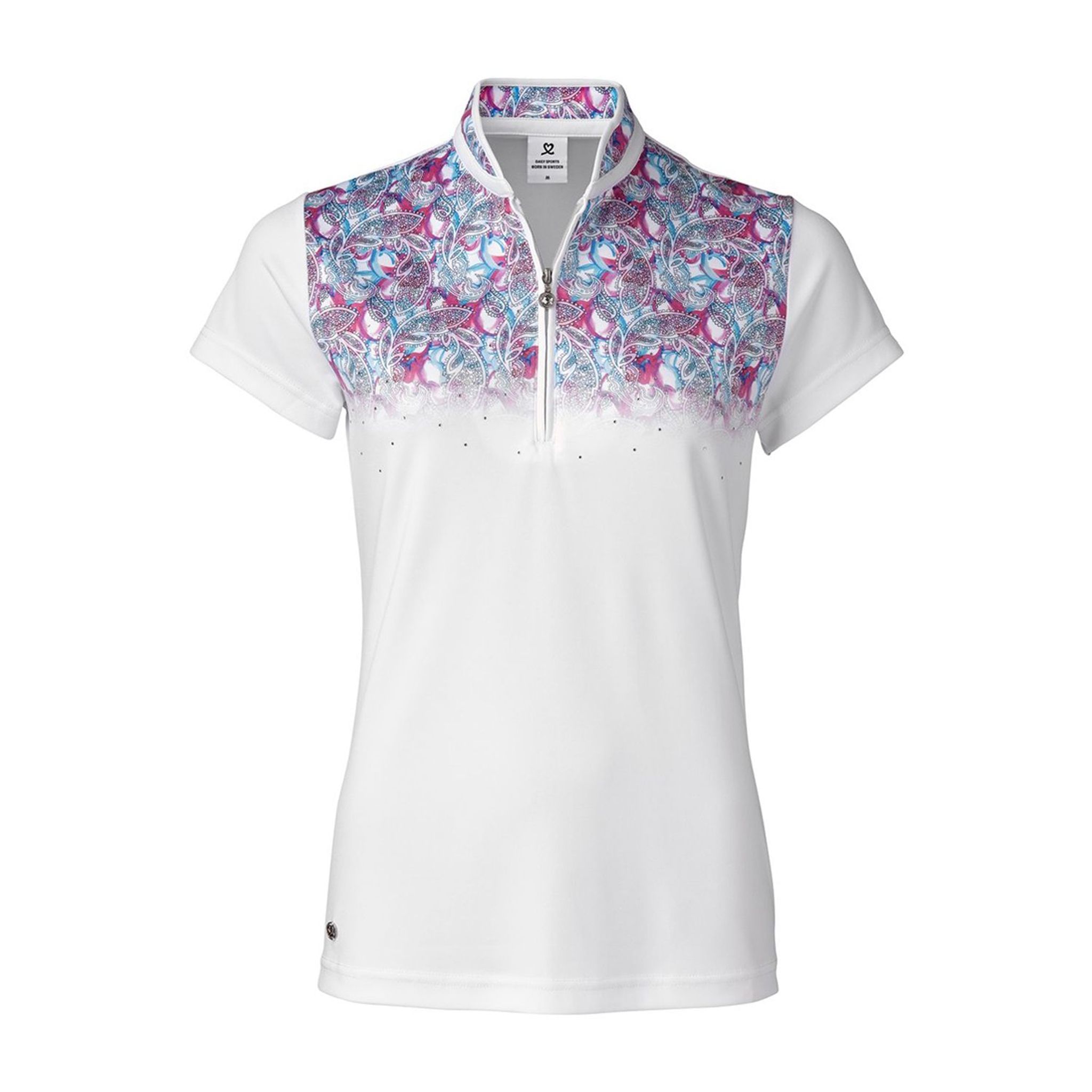Polo blanc à imprimé cachemire pour femme Daily Sports