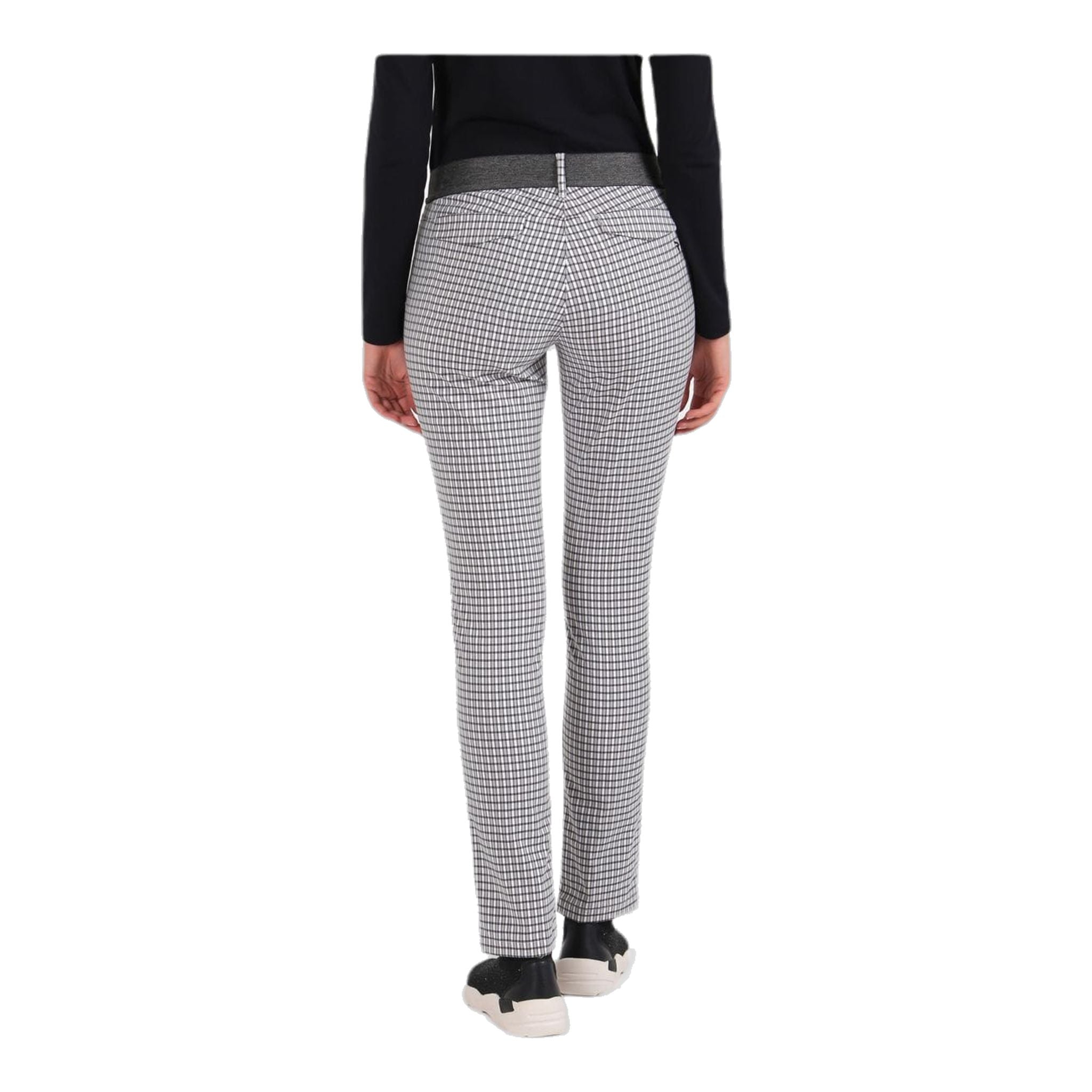 Pantalon Chervo W Sicuro à carreaux blancs et noirs pour femme