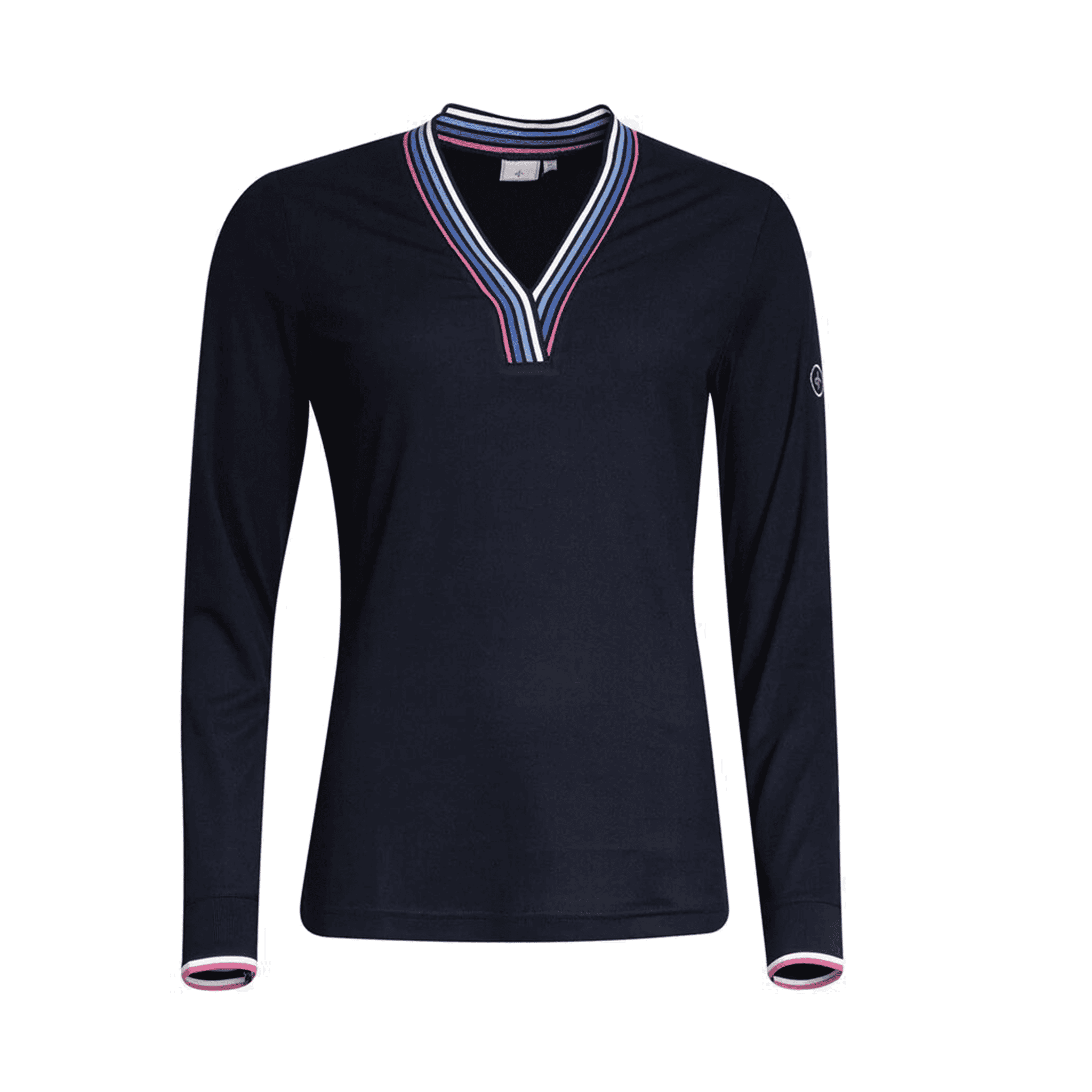 Polo Cross Sportswear W LS Stripe Bleu marine pour femme