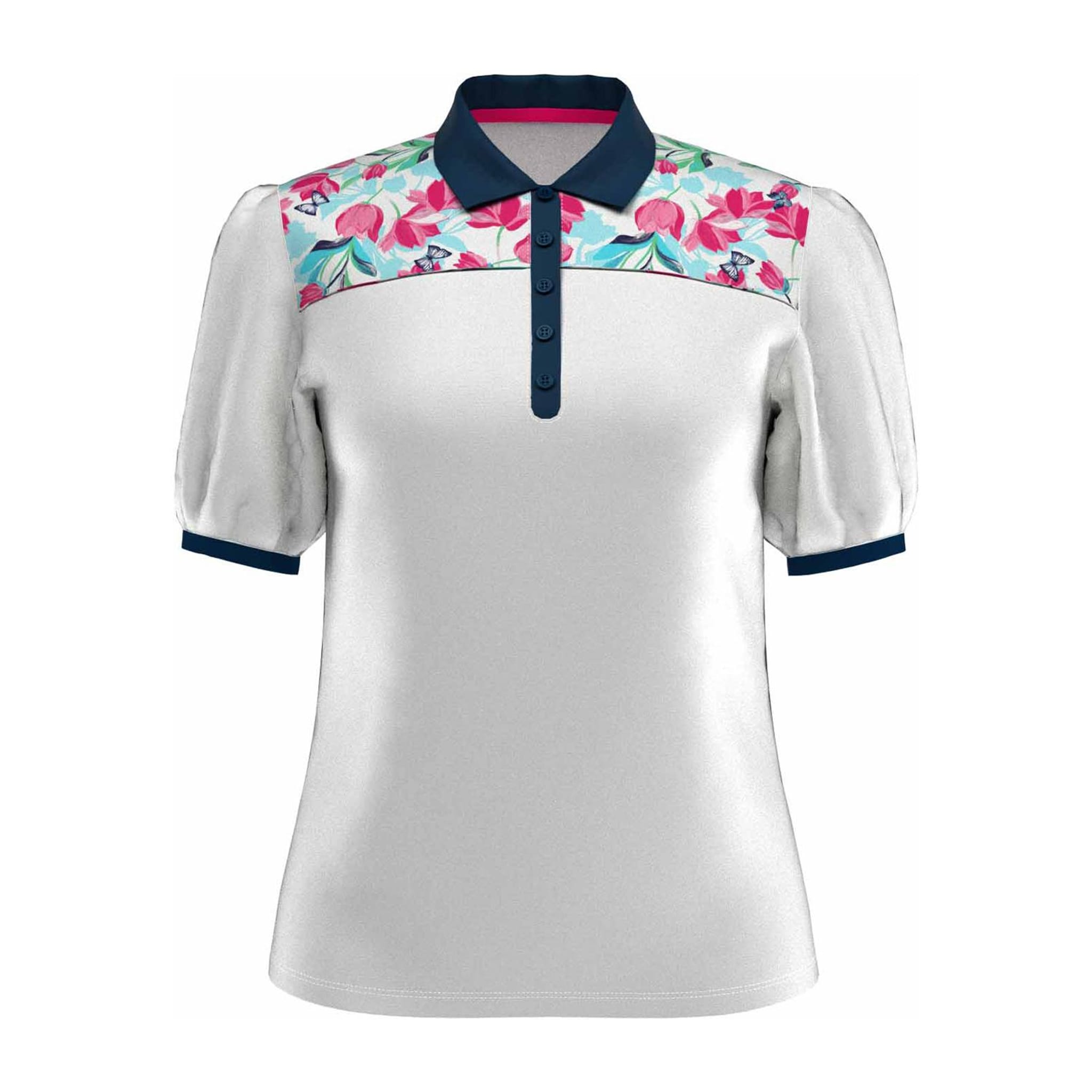 Polo Callaway W Brushstroke Print blanc brillant femme