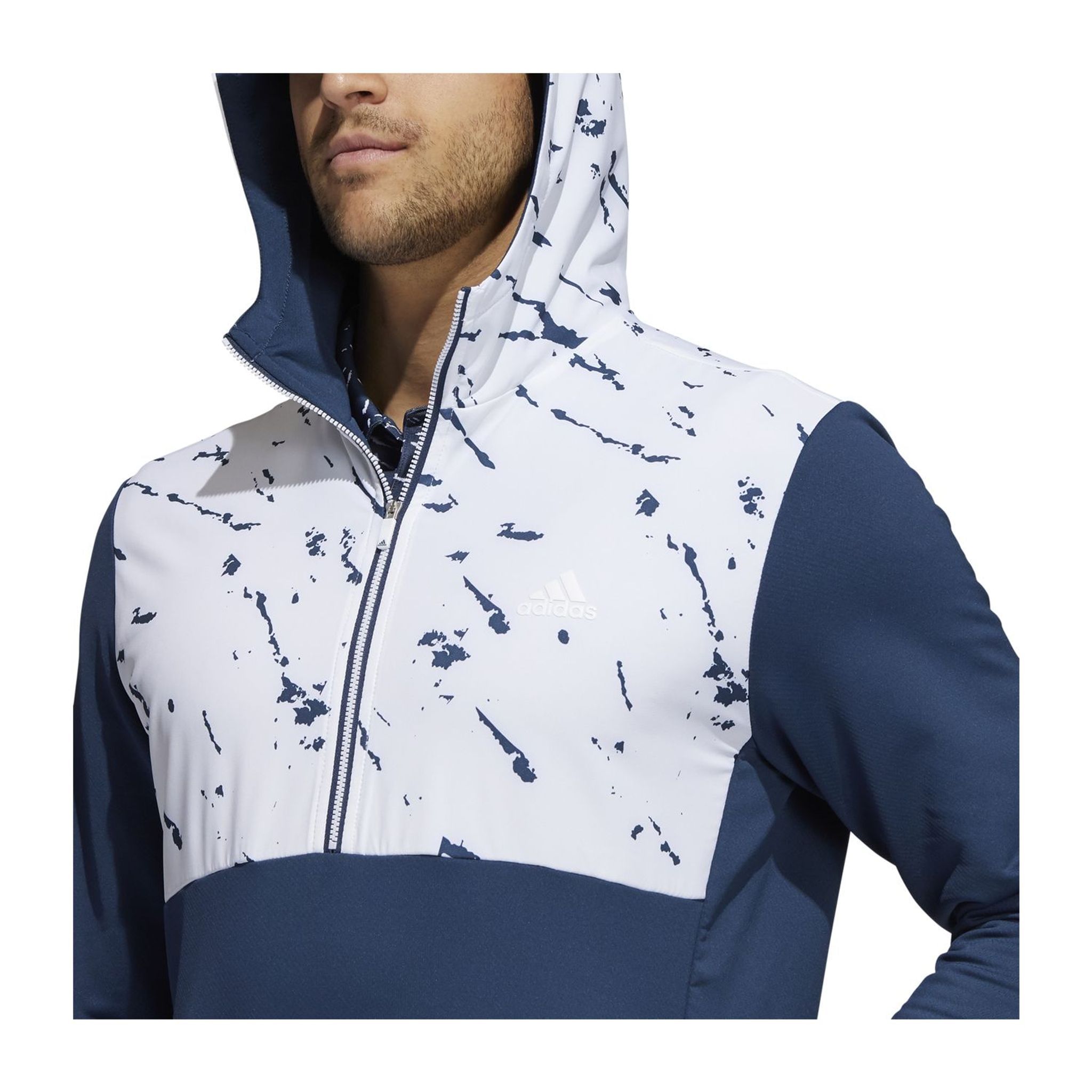 Adidas Anorak Pullover CRDY Demi-Zip Bleu Marine/Blanc Homme
