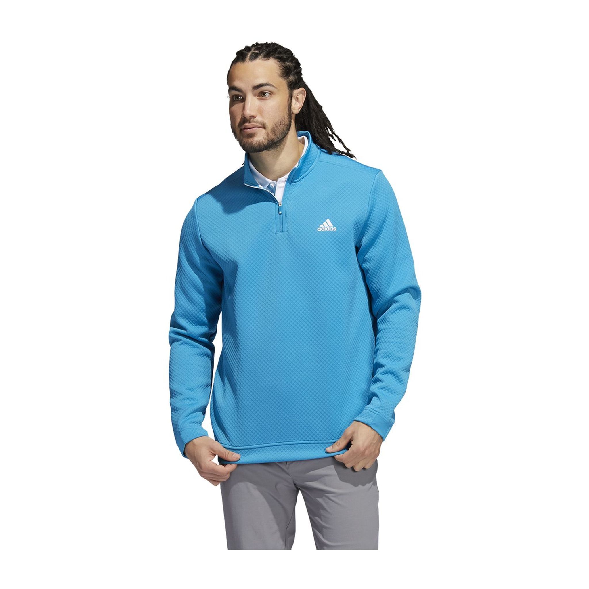 Pull Adidas DWR Demi-Zip Turquoise Homme