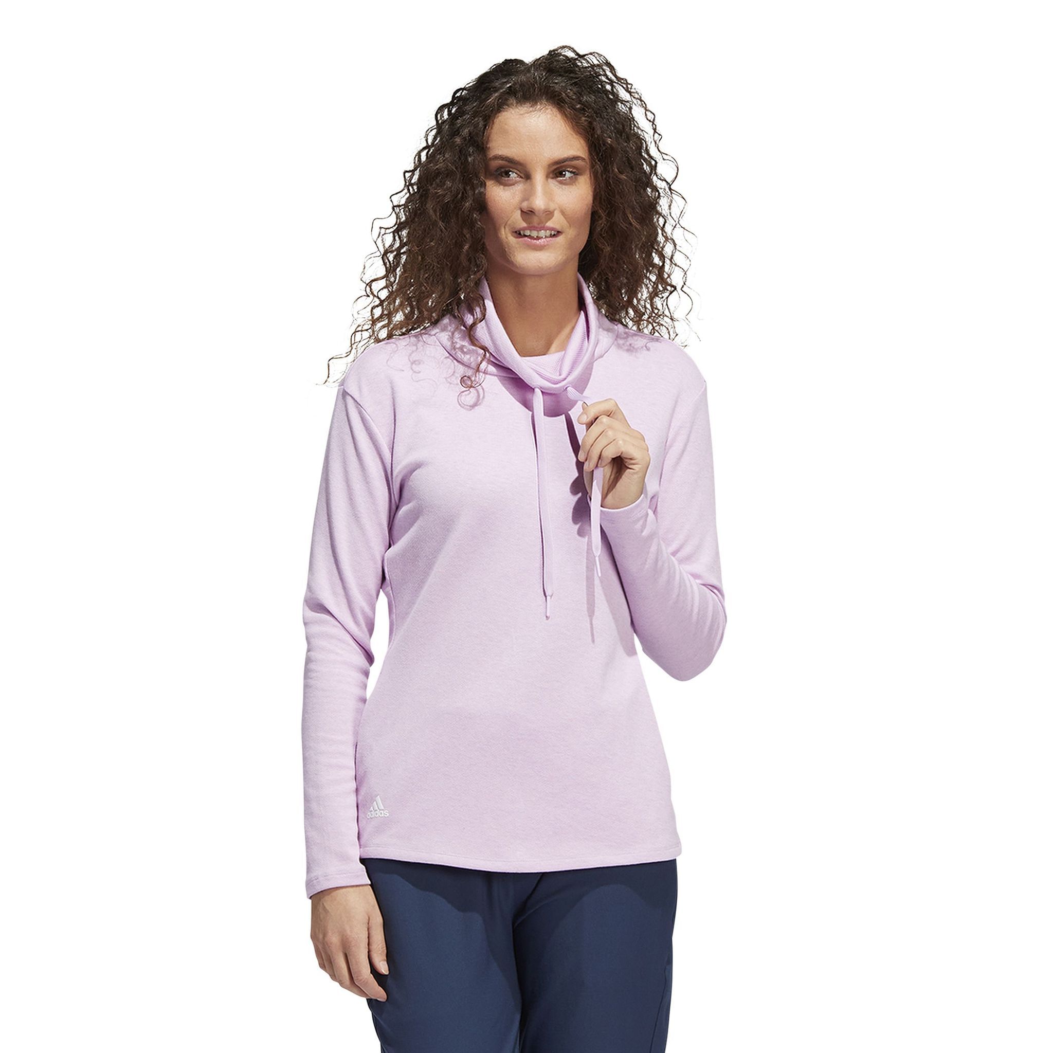 Pull de golf Adidas Melange High Mock Bliss Lilac Mel Da Femme