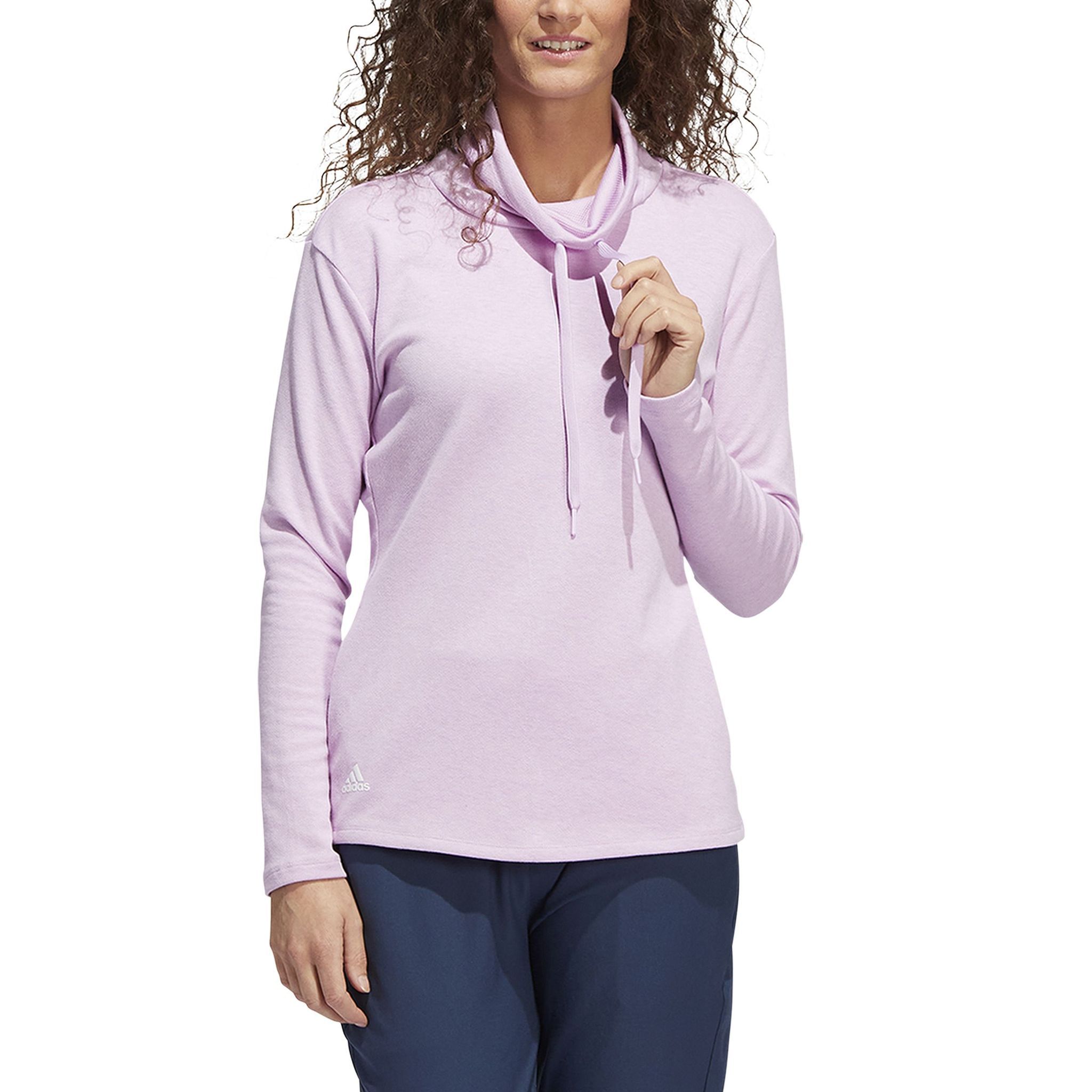 Pull de golf Adidas Melange High Mock Bliss Lilac Mel Da Femme