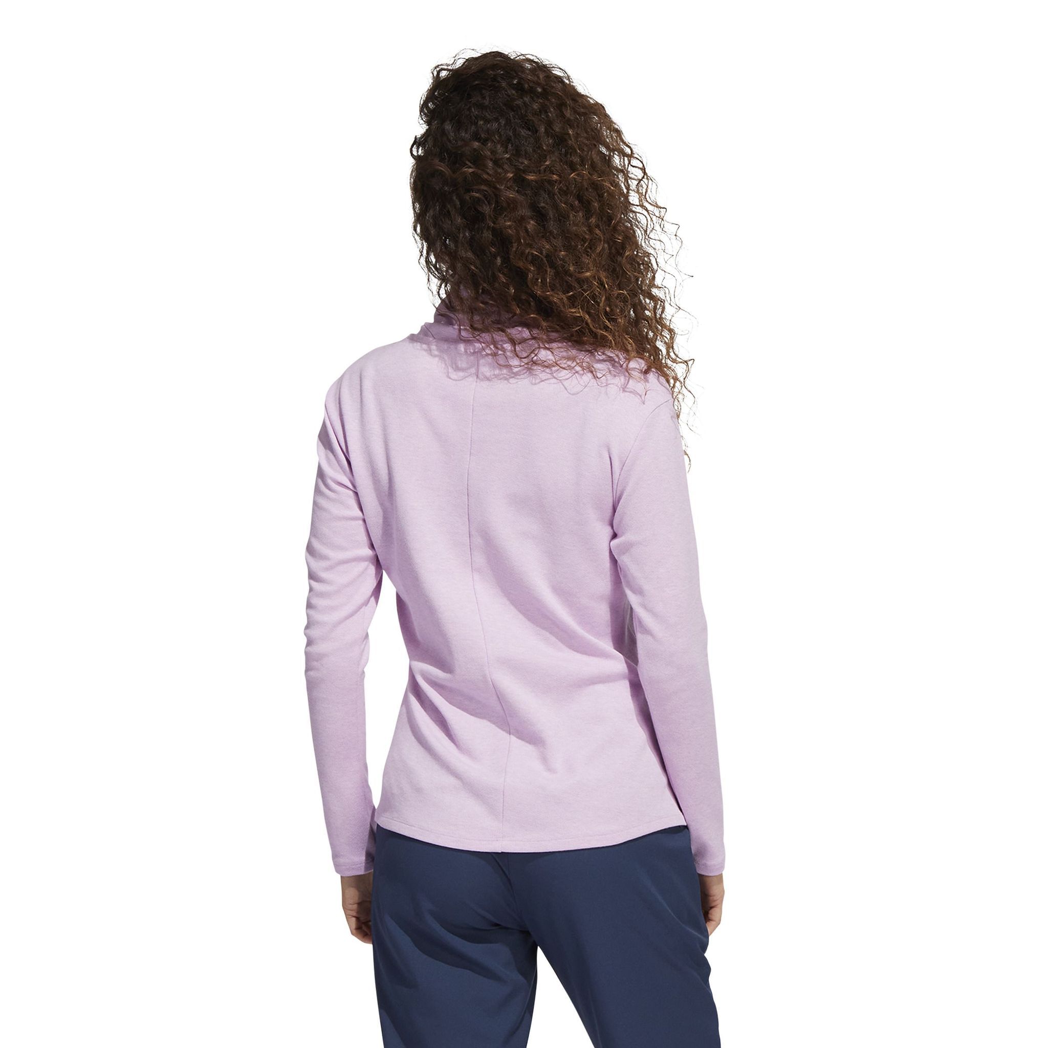 Pull de golf Adidas Melange High Mock Bliss Lilac Mel Da Femme