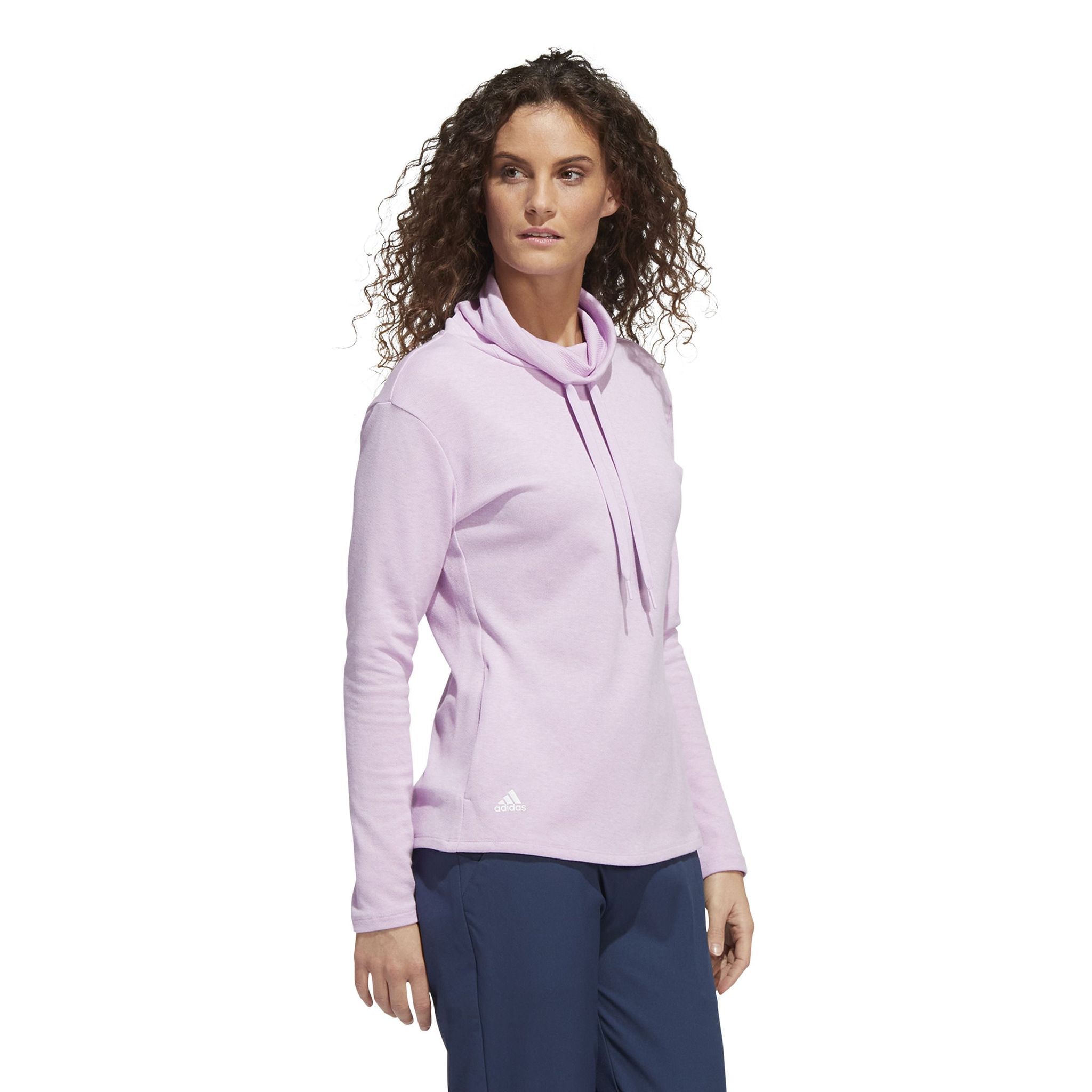 Pull de golf Adidas Melange High Mock Bliss Lilac Mel Da Femme