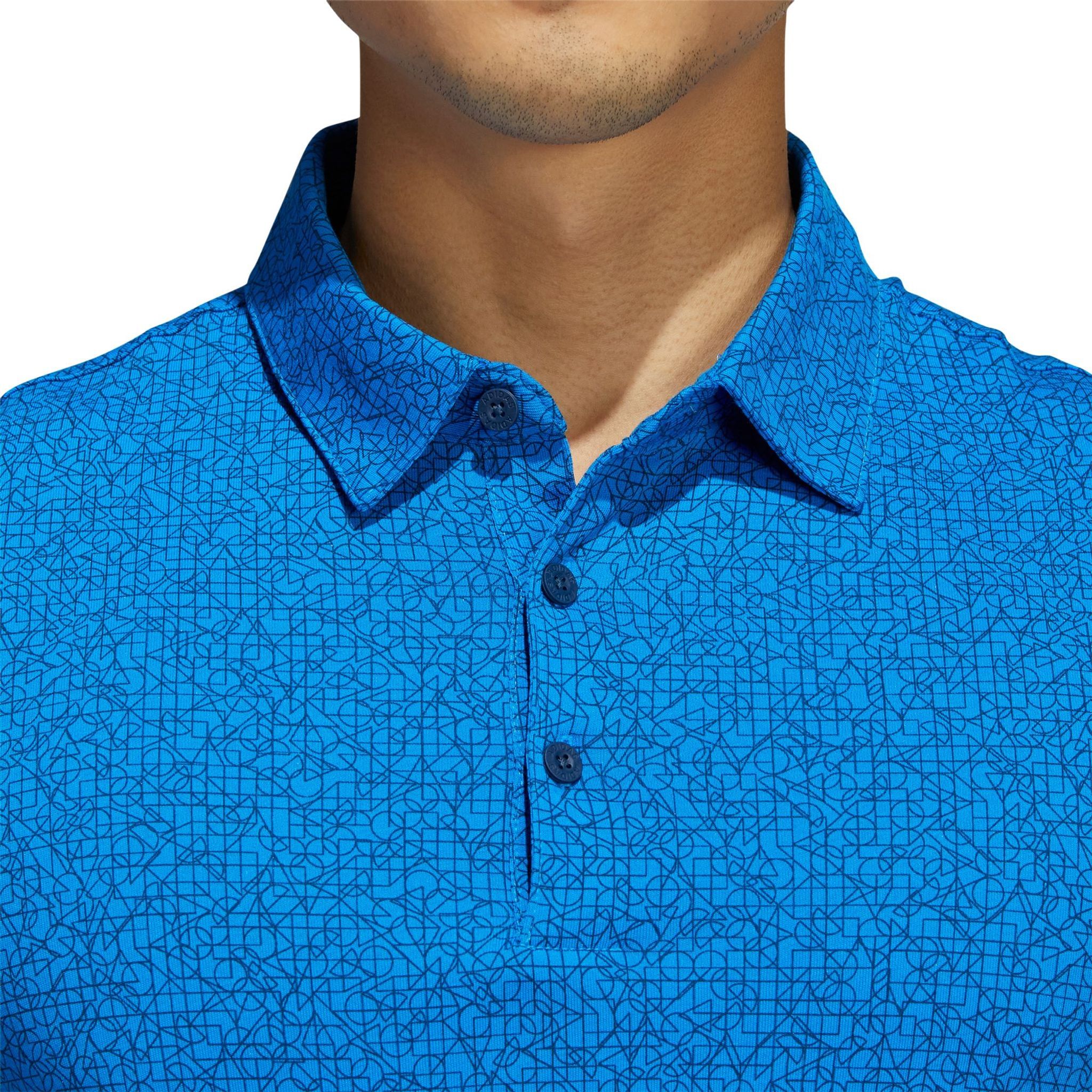 Polo Adidas M à imprimé abstrait Blue Rush/Crew Navy pour homme
