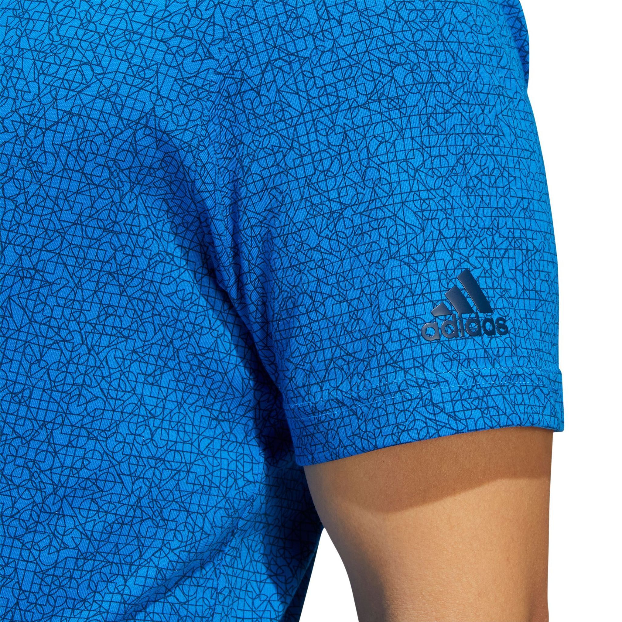 Polo Adidas M à imprimé abstrait Blue Rush/Crew Navy pour homme