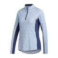 Polo à manches longues imprimé Adidas W Aeroready UPF50 pour femme Blanc/teinte ciel