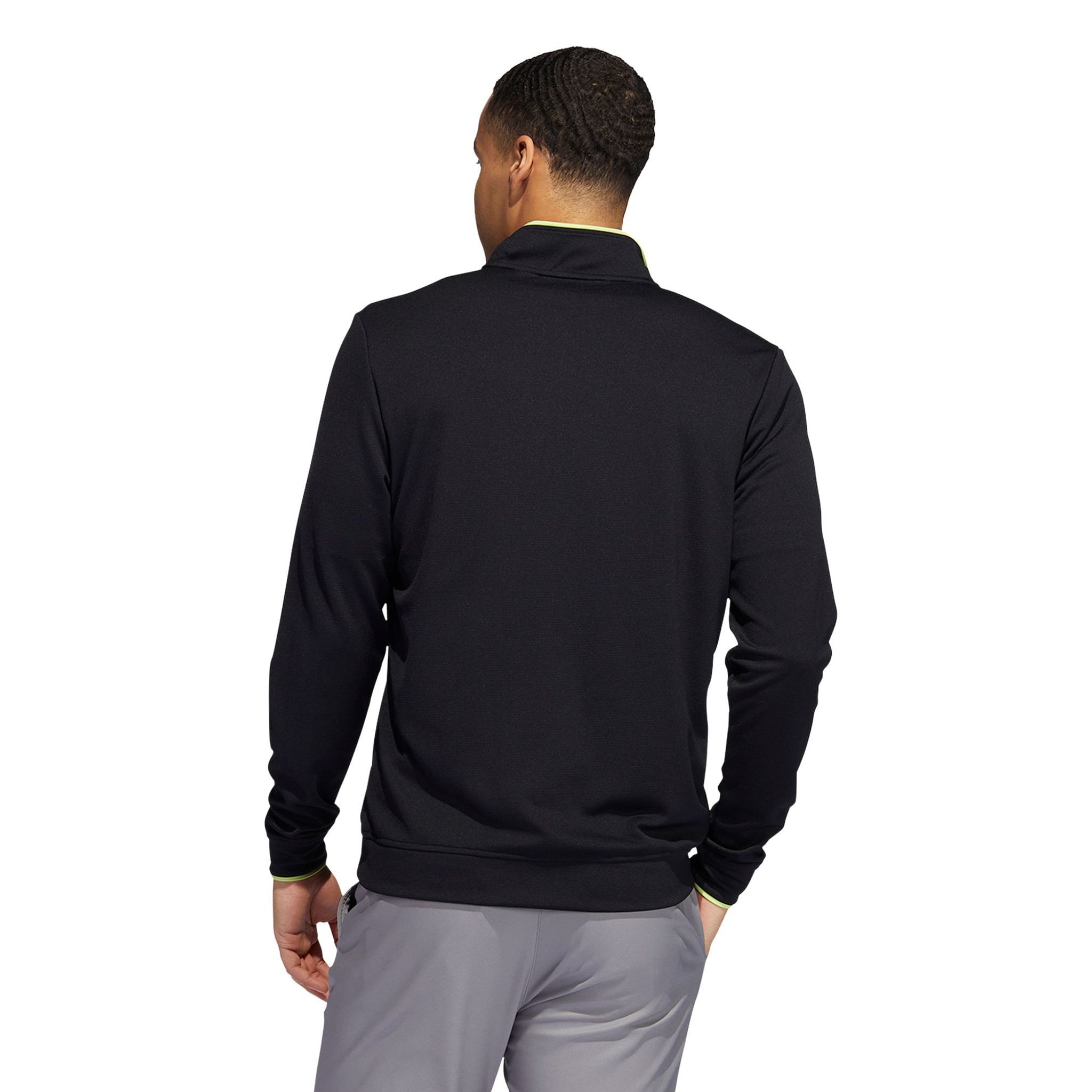Pull Adidas M Quarter Zip UPF Noir/Pulse Lime Homme