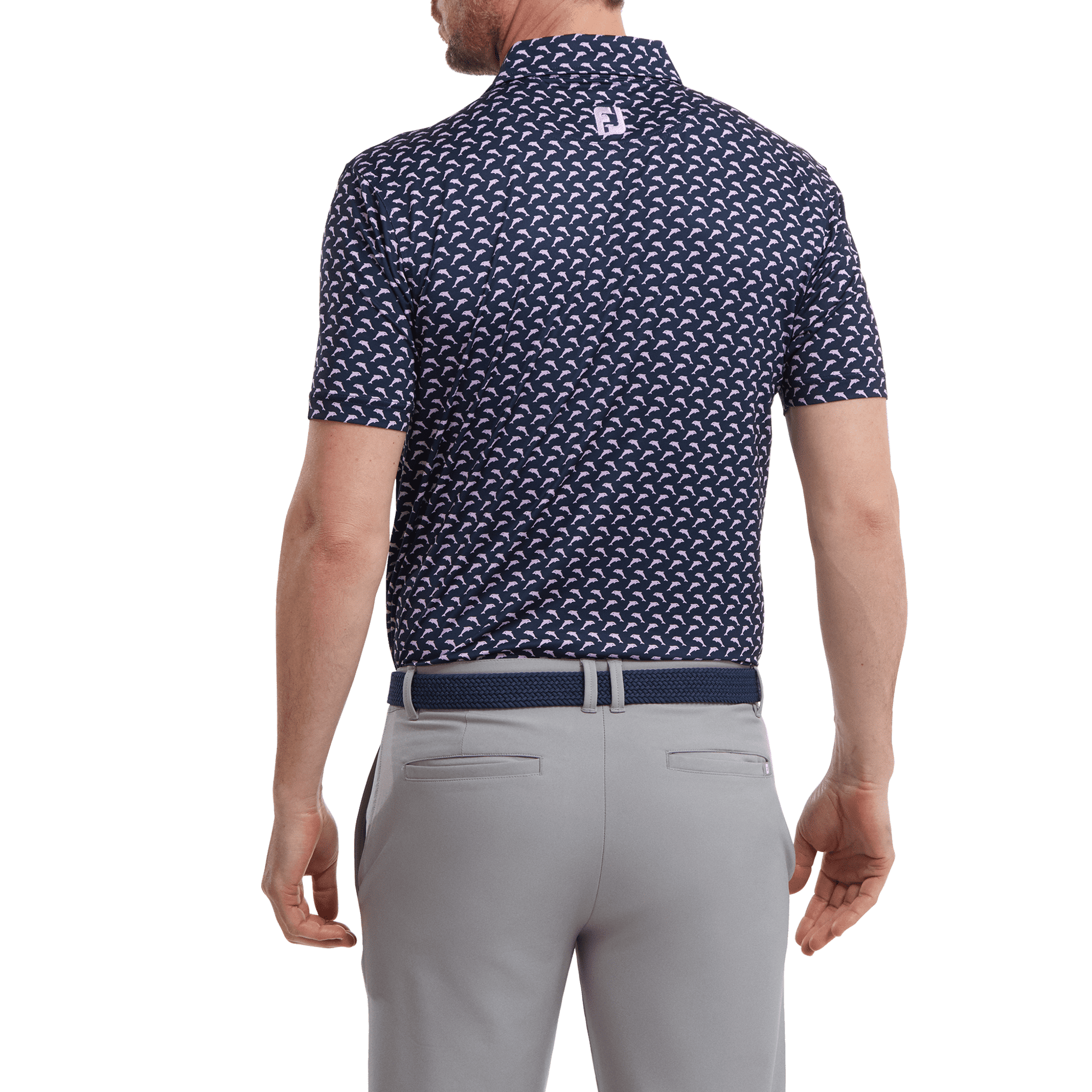 Polo imprimé dauphins bondissants Footjoy en fil de coton pour homme