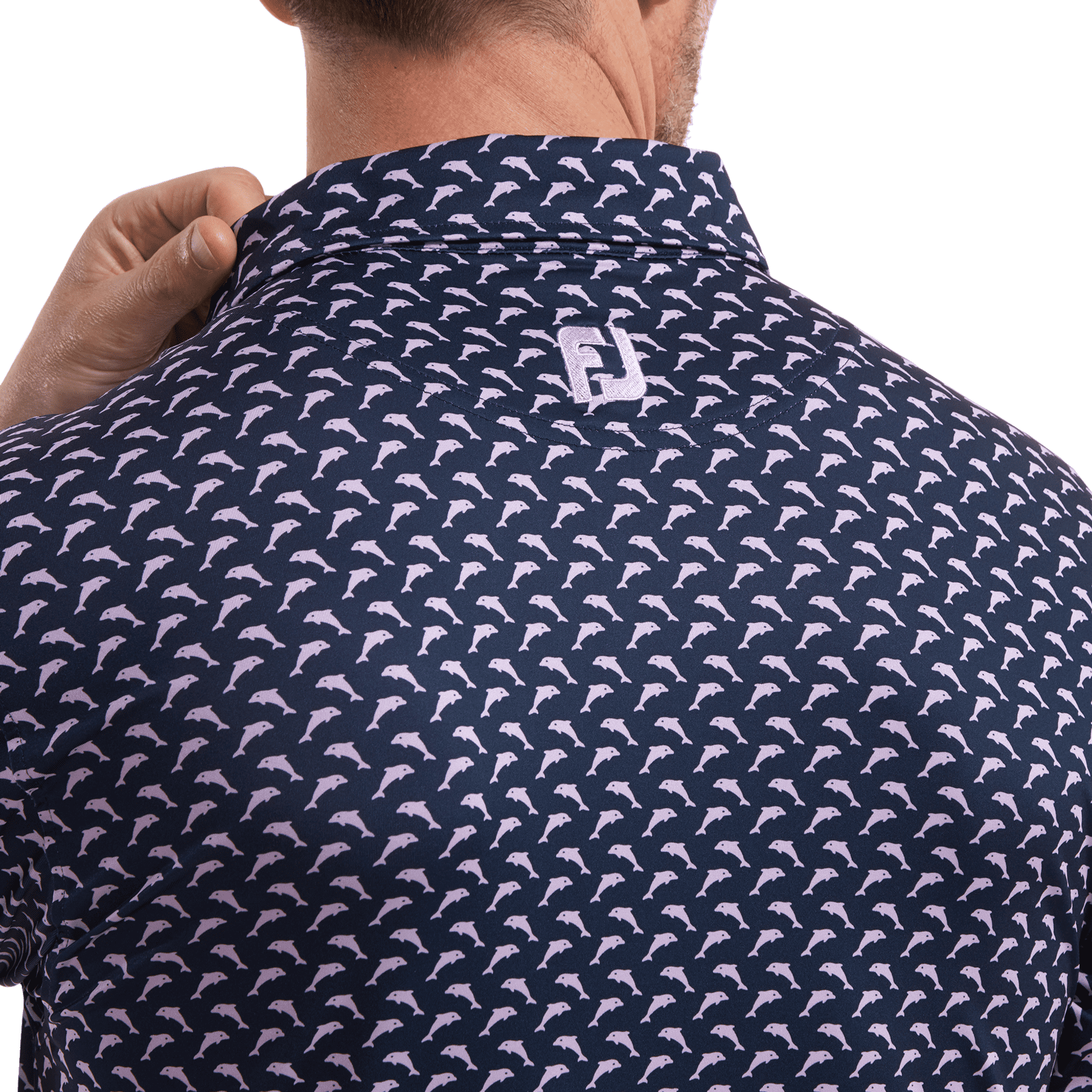 Polo imprimé dauphins bondissants Footjoy en fil de coton pour homme