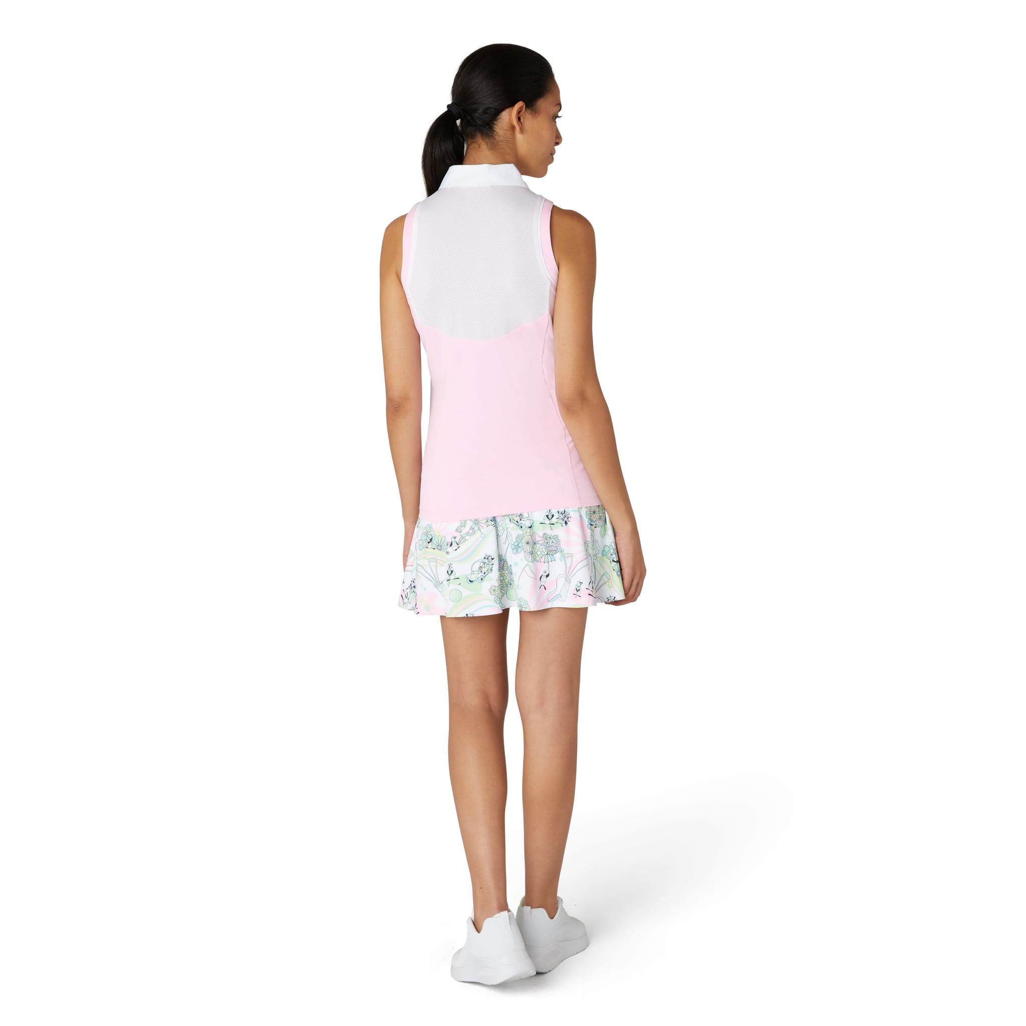 Polo sans manches Original Penguin à blocs de couleurs et dos en maille pour femme