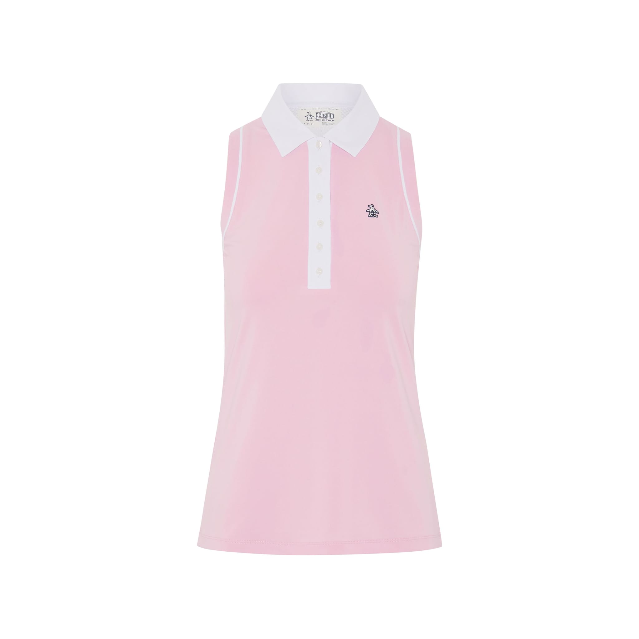 Polo sans manches Original Penguin à blocs de couleurs et dos en maille pour femme