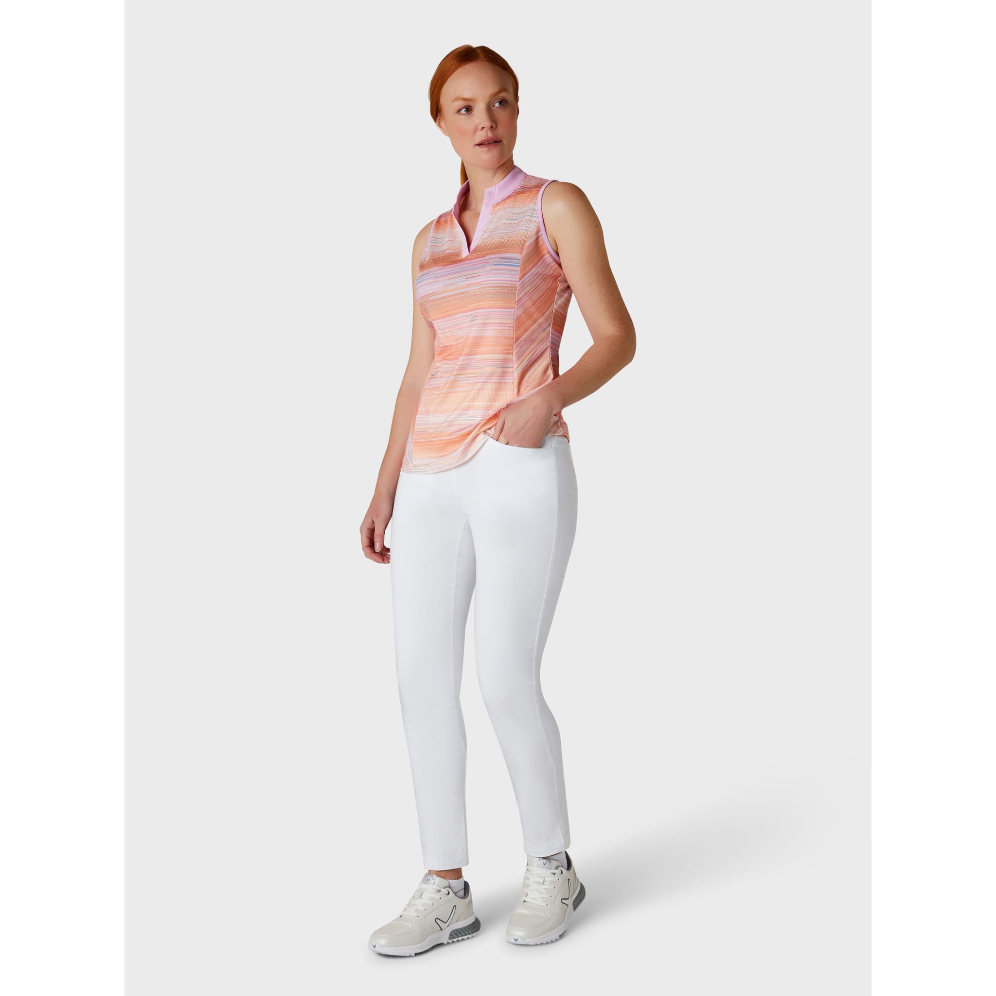 Chemise rayée sans manches Callaway Chev P pour femme