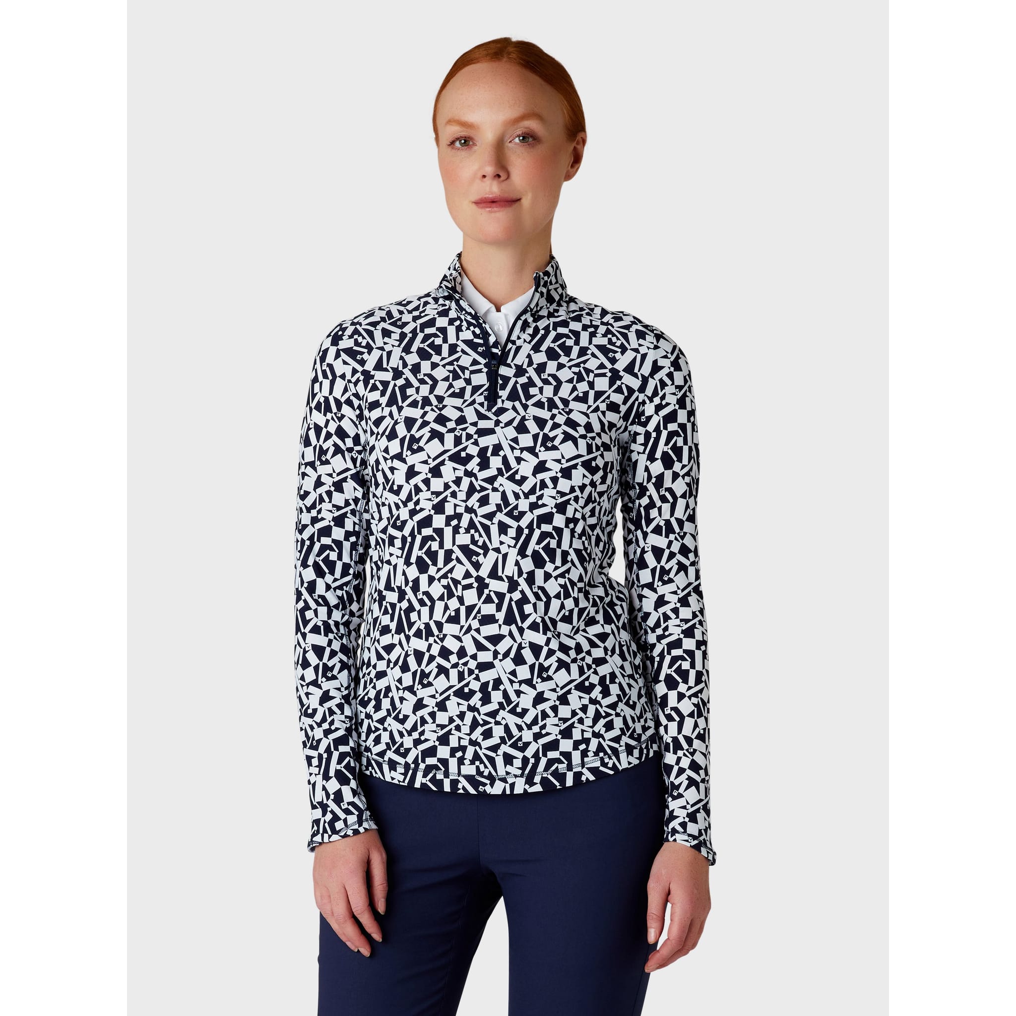 Chemise à imprimé géométrique bicolore Callaway pour femme