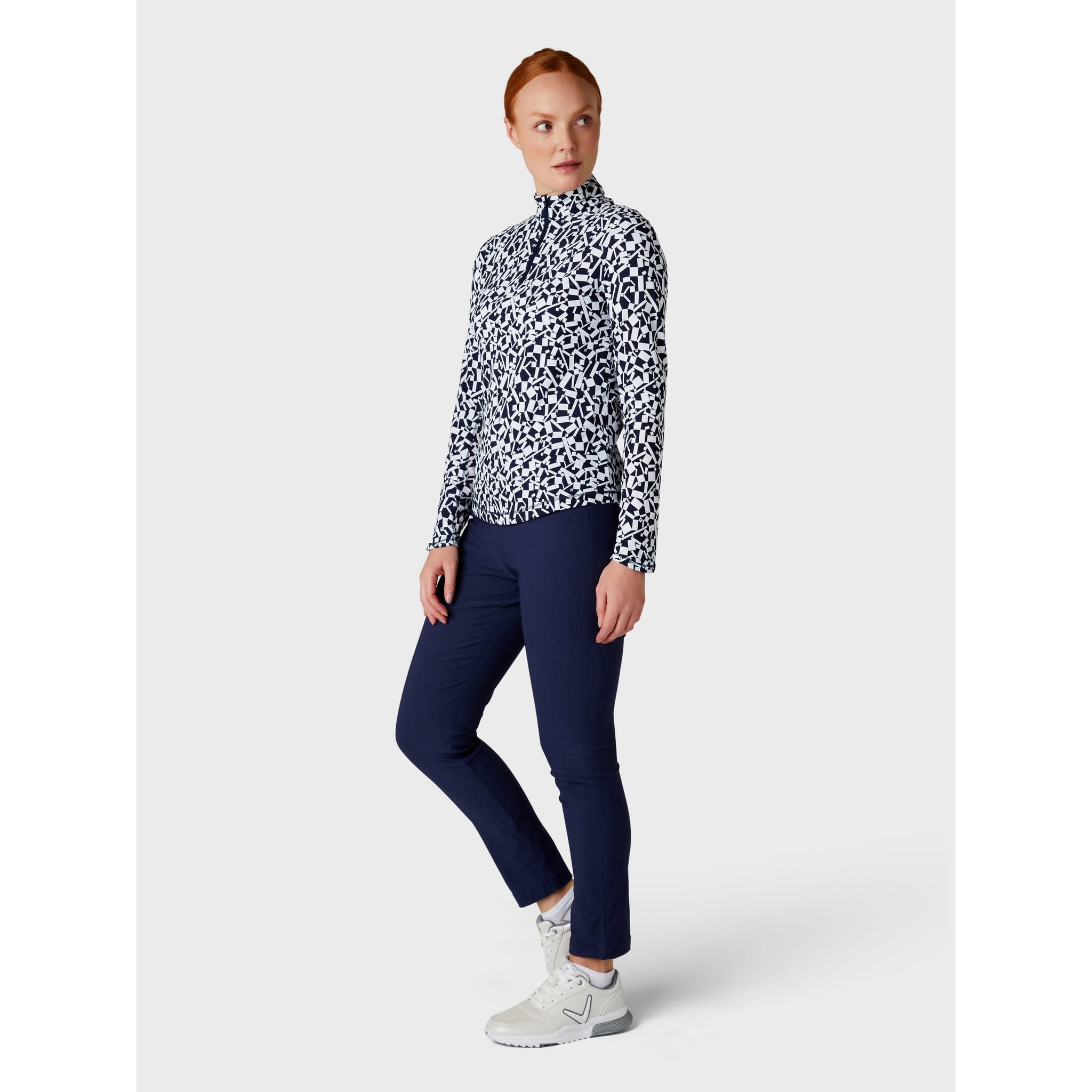 Chemise à imprimé géométrique bicolore Callaway pour femme