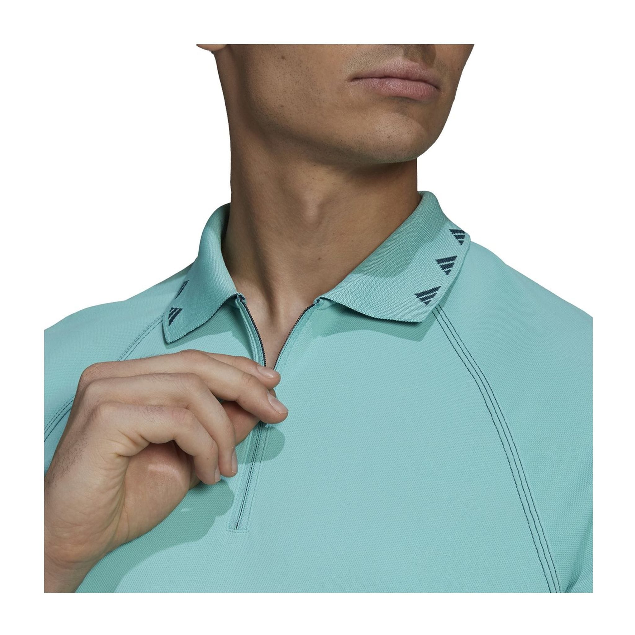 Polo piqué zippé Adidas Equipment SS Menthe Homme