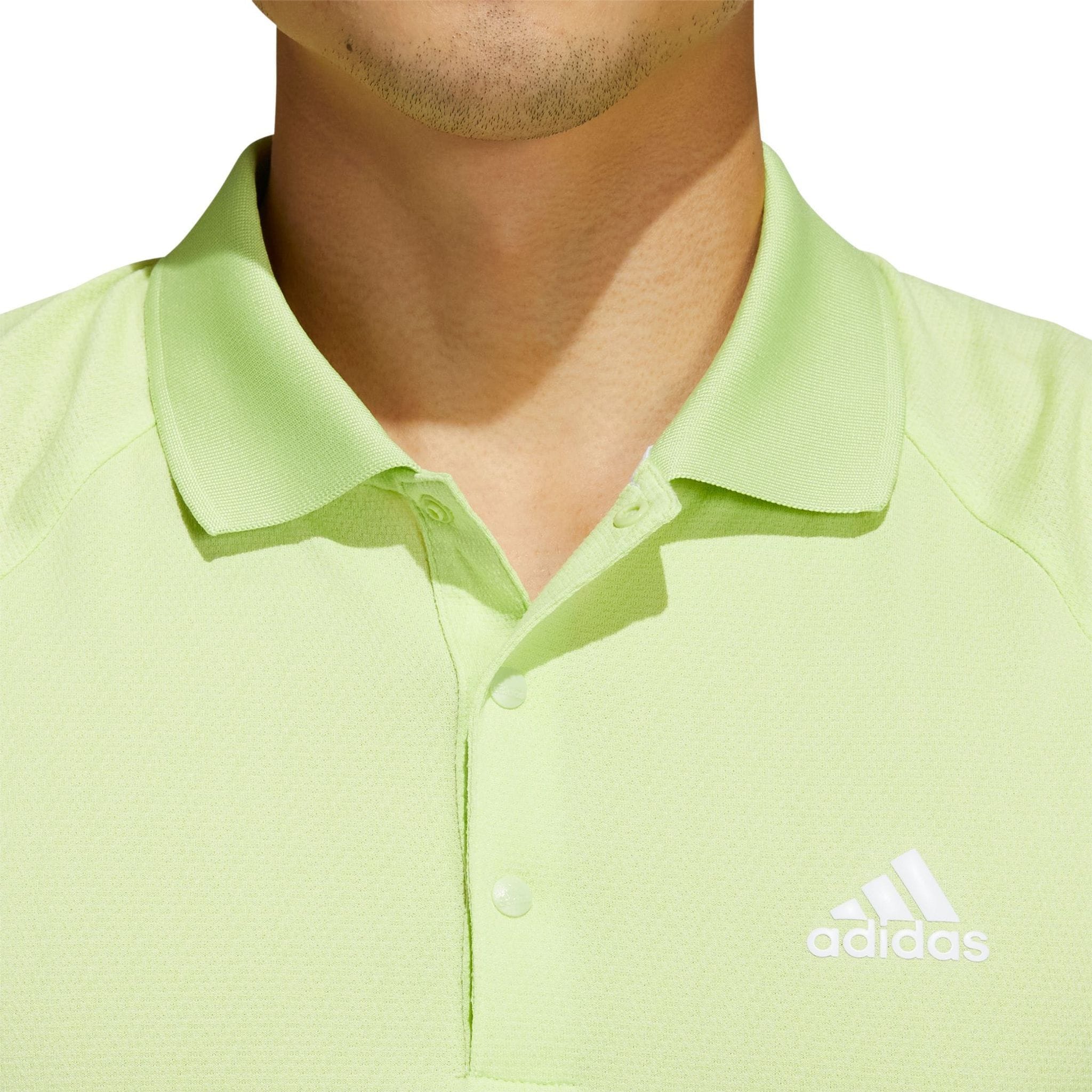Polo Adidas M Moss Stitch Pulse Lime/Blanc Homme