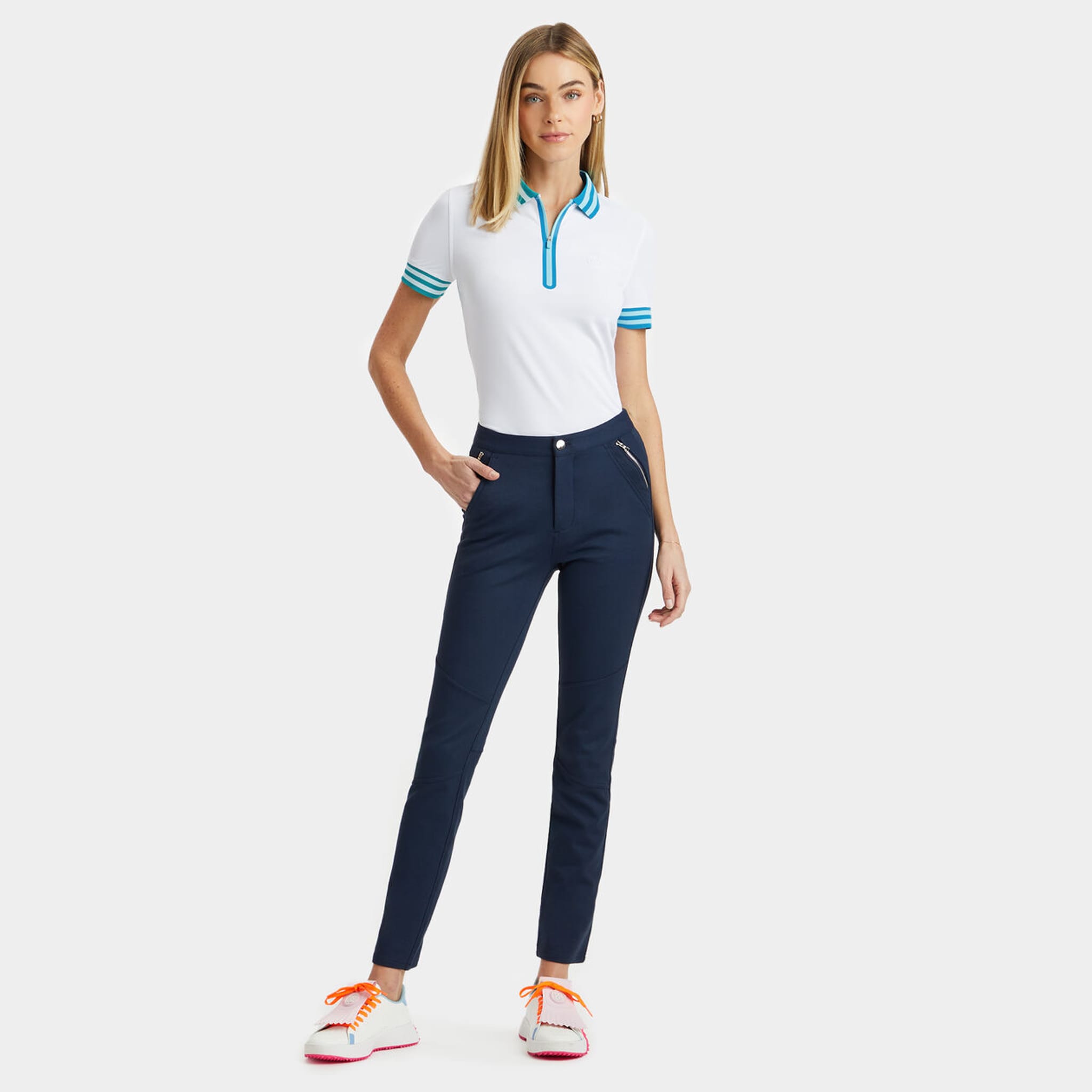 Polo piqué technique GFORE 1/4 Zip pour femme