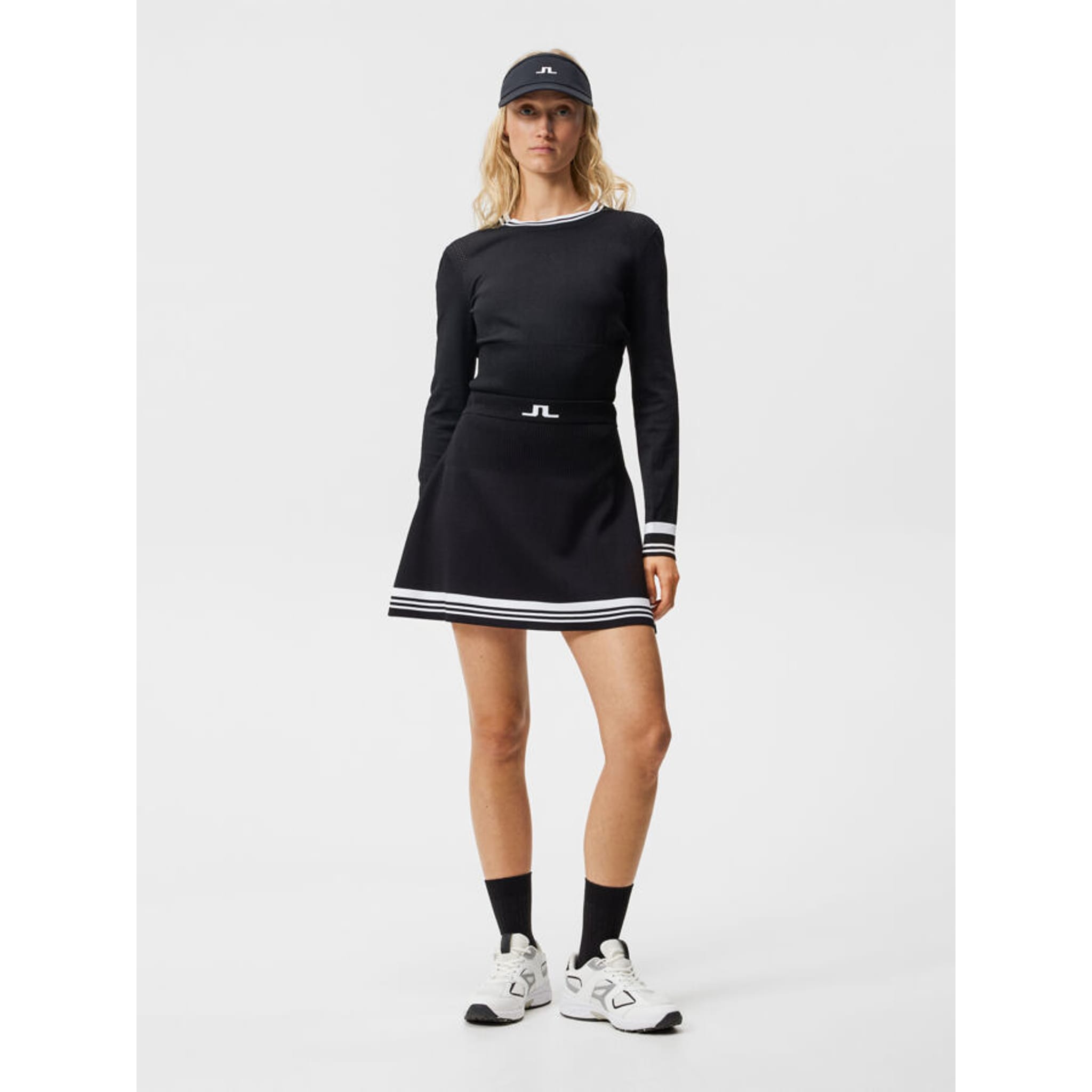 Jupe-short en tricot rayée Frida de J. Lindeberg pour femme
