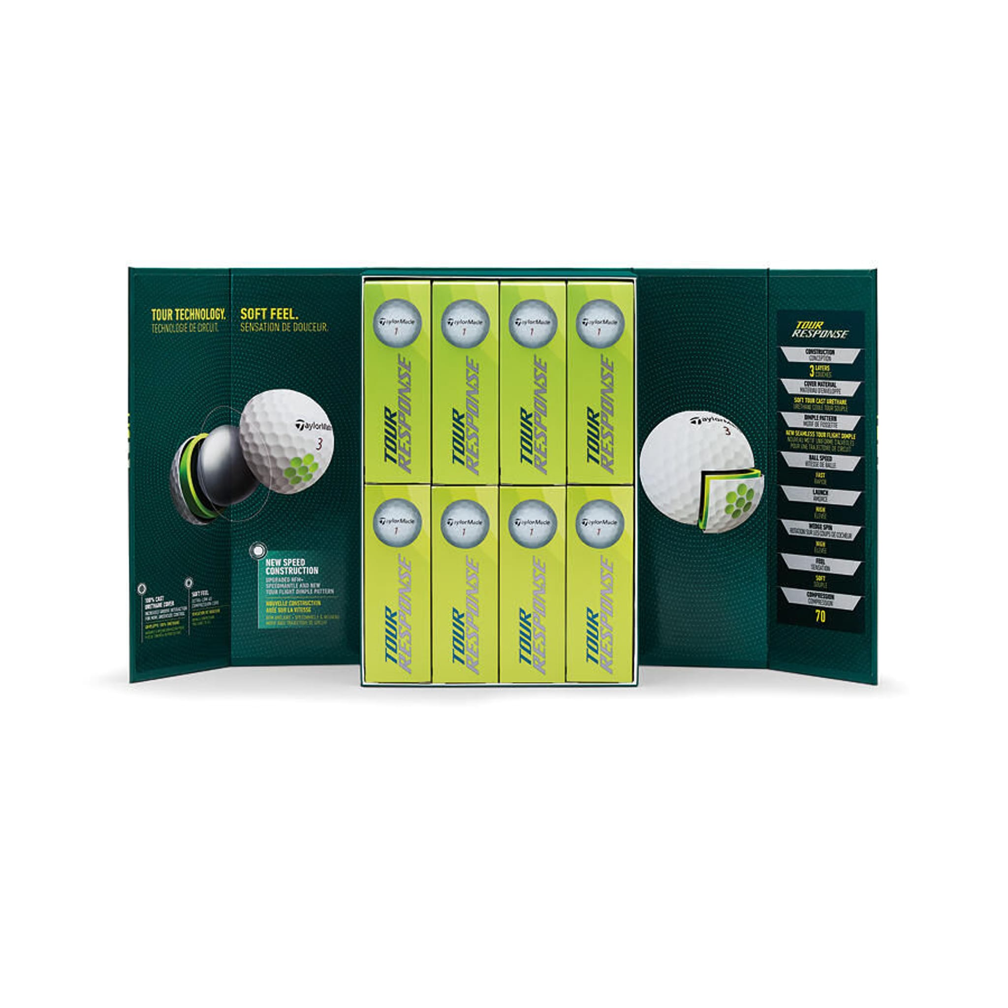Boîte de 48 balles de golf TaylorMade Tour Response 3+1
