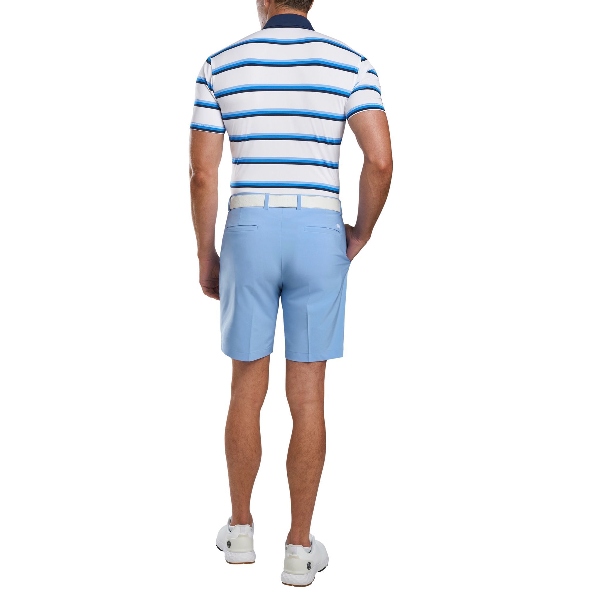 Polo de golf à rayures teintées en fil GFORE pour homme