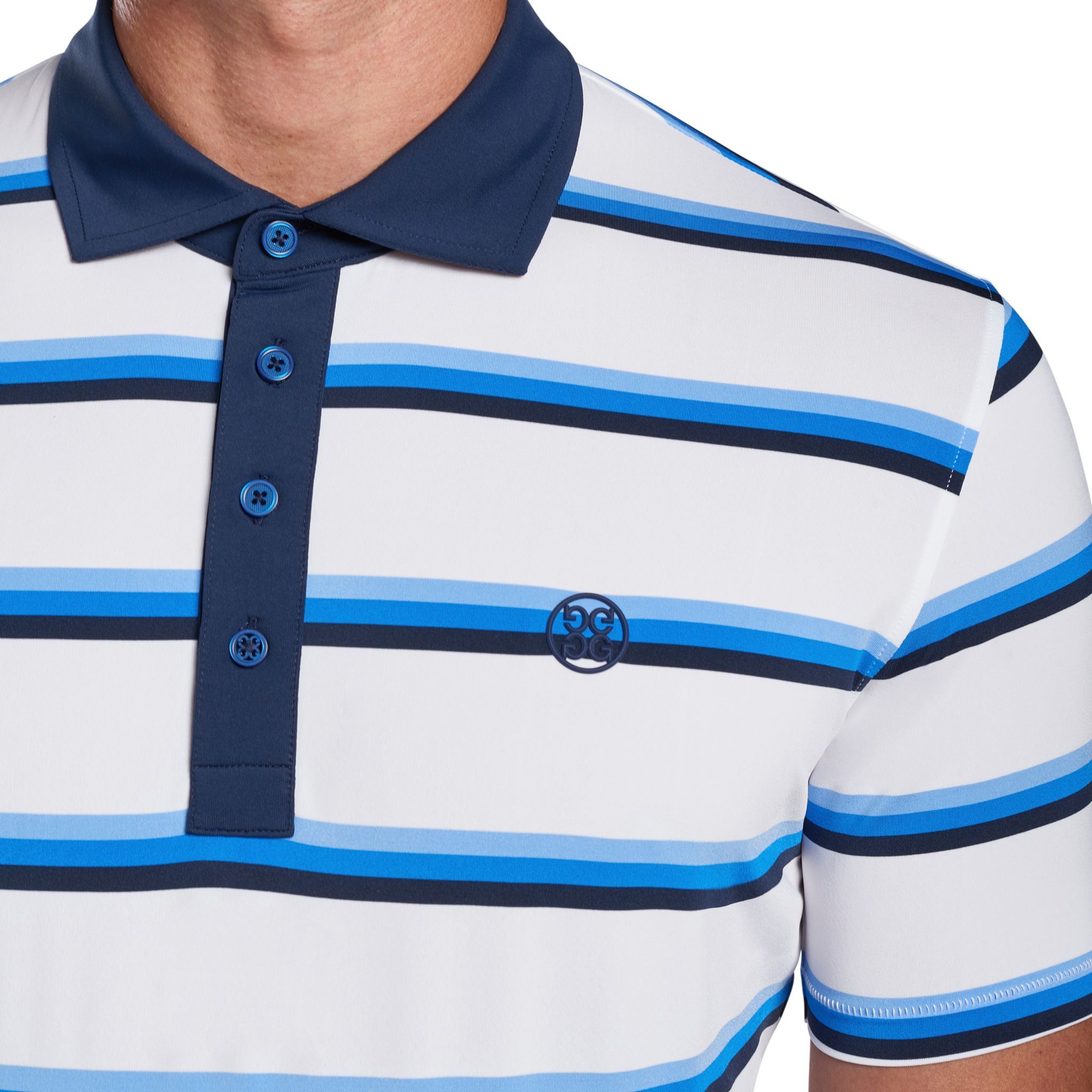 Polo de golf à rayures teintées en fil GFORE pour homme
