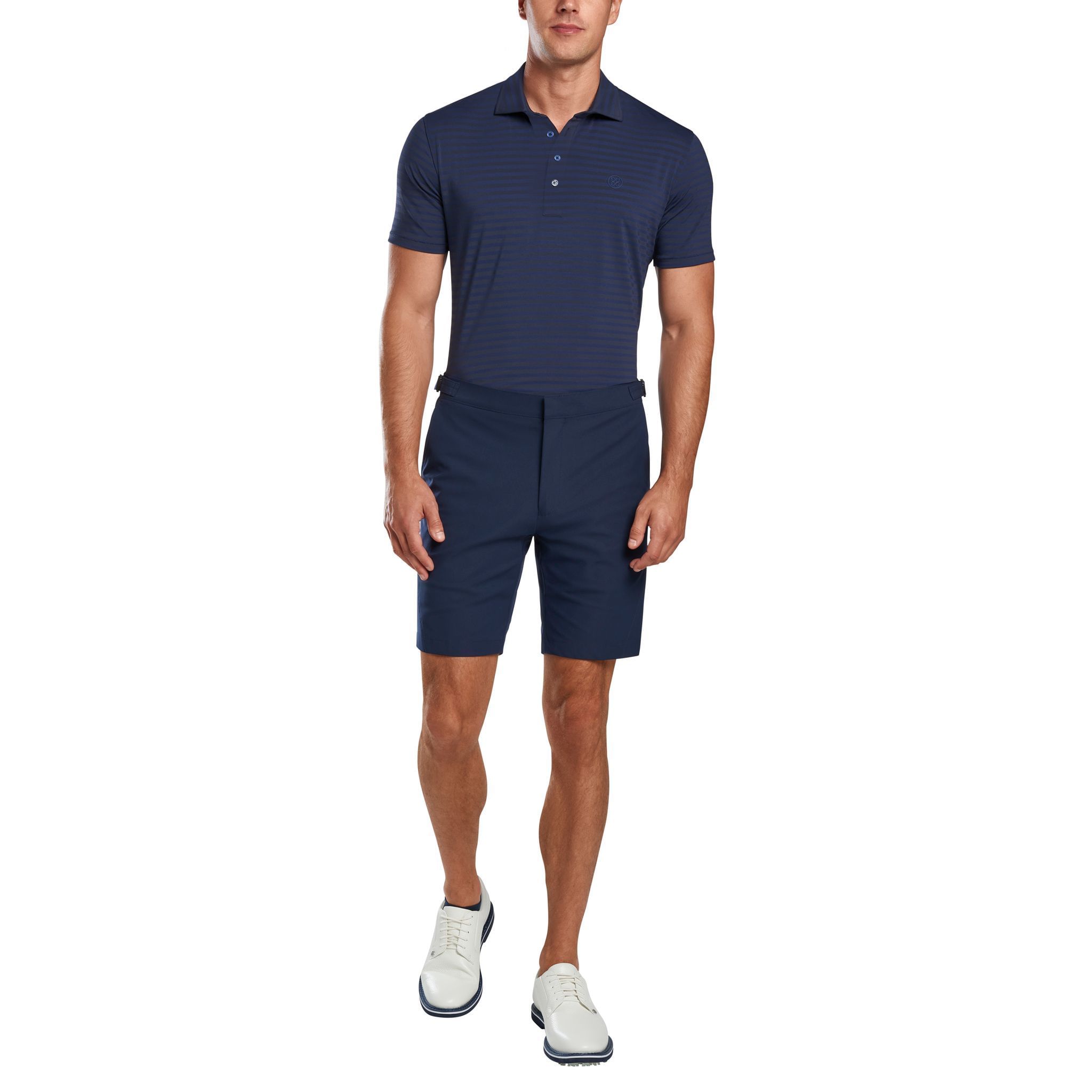 Polo de golf à rayures perforées GFORE pour homme