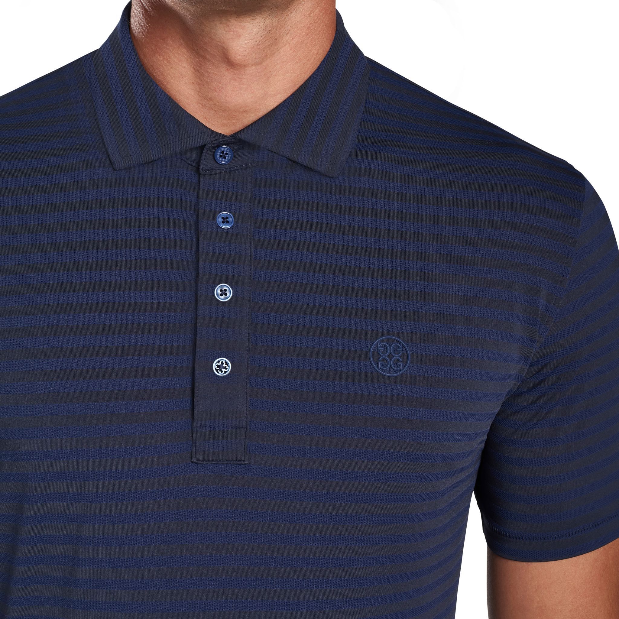 Polo de golf à rayures perforées GFORE pour homme