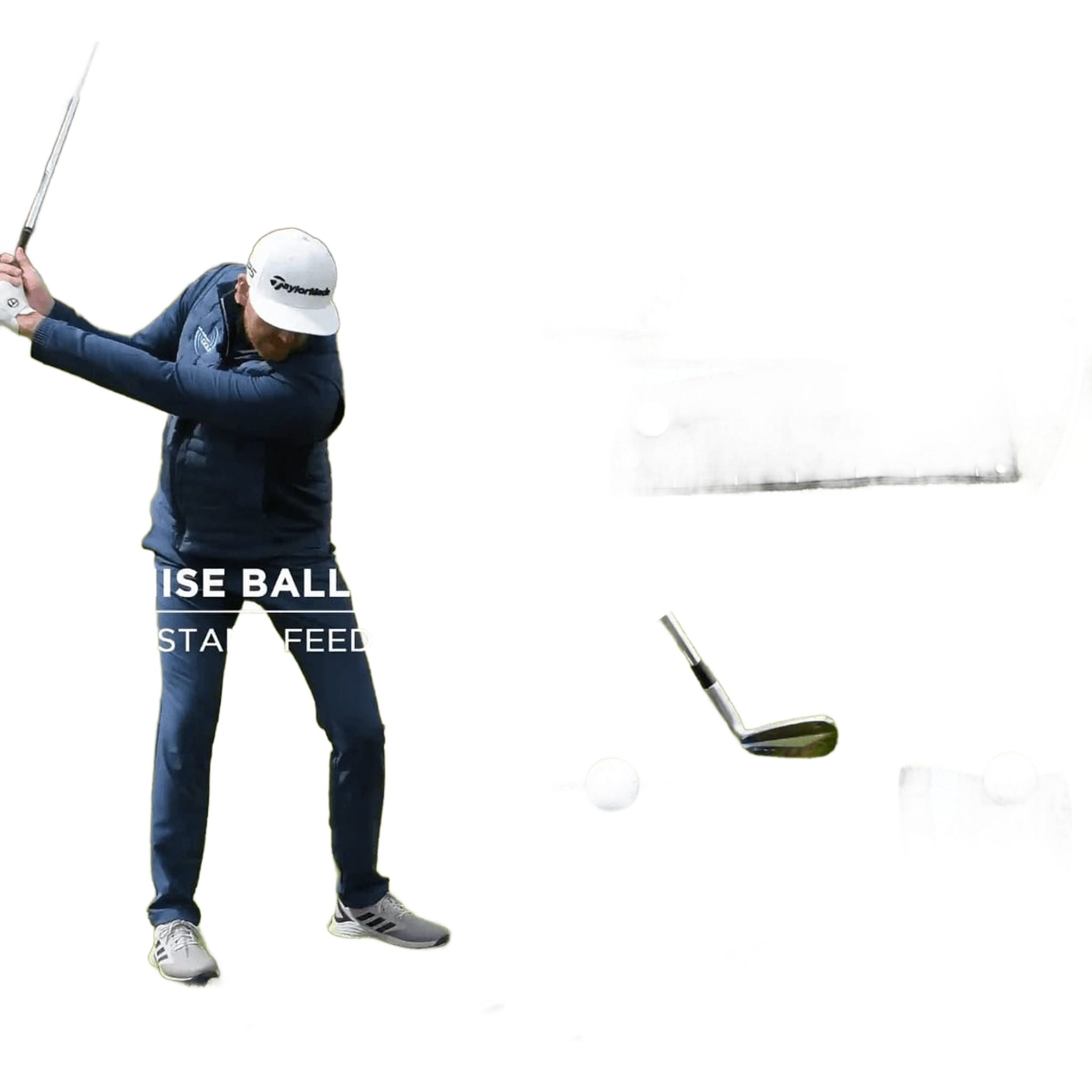 Moi et ma serviette d'alignement pour le swing de golf