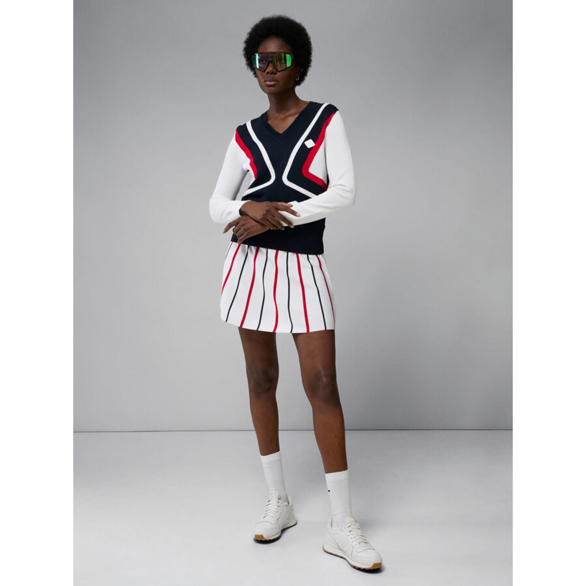 Pull de golf tricoté J. Lindeberg Celine JL Navy Femme Femme