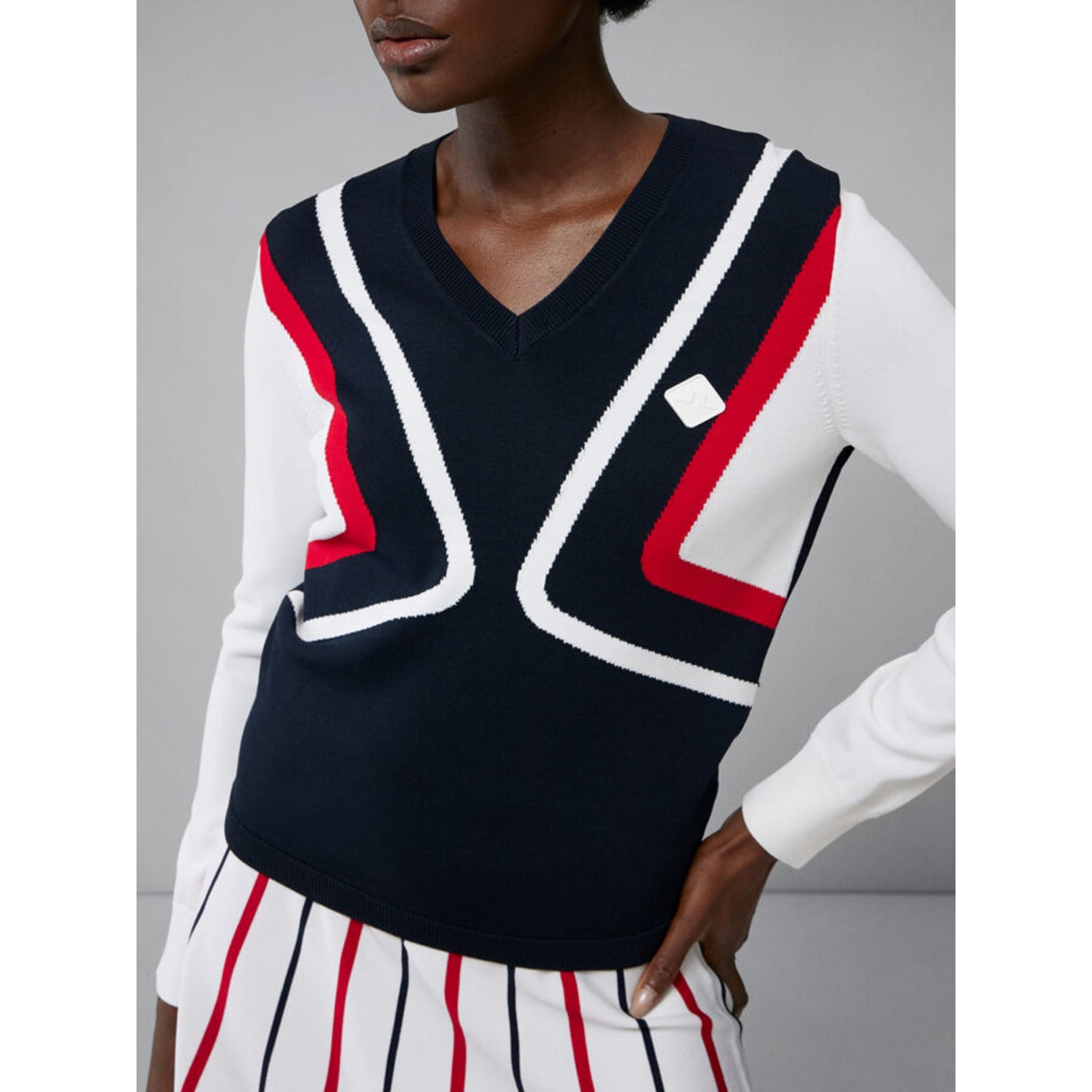 Pull de golf tricoté J. Lindeberg Celine JL Navy Femme Femme