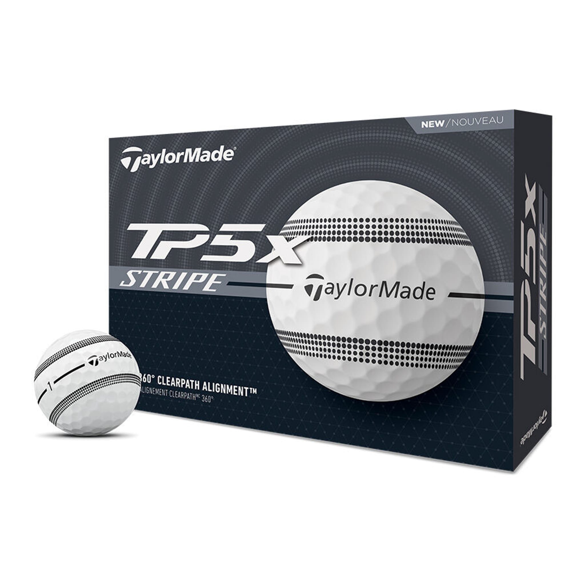 TaylorMade TP5x Stirpe (24) (12 Balls) Weiss