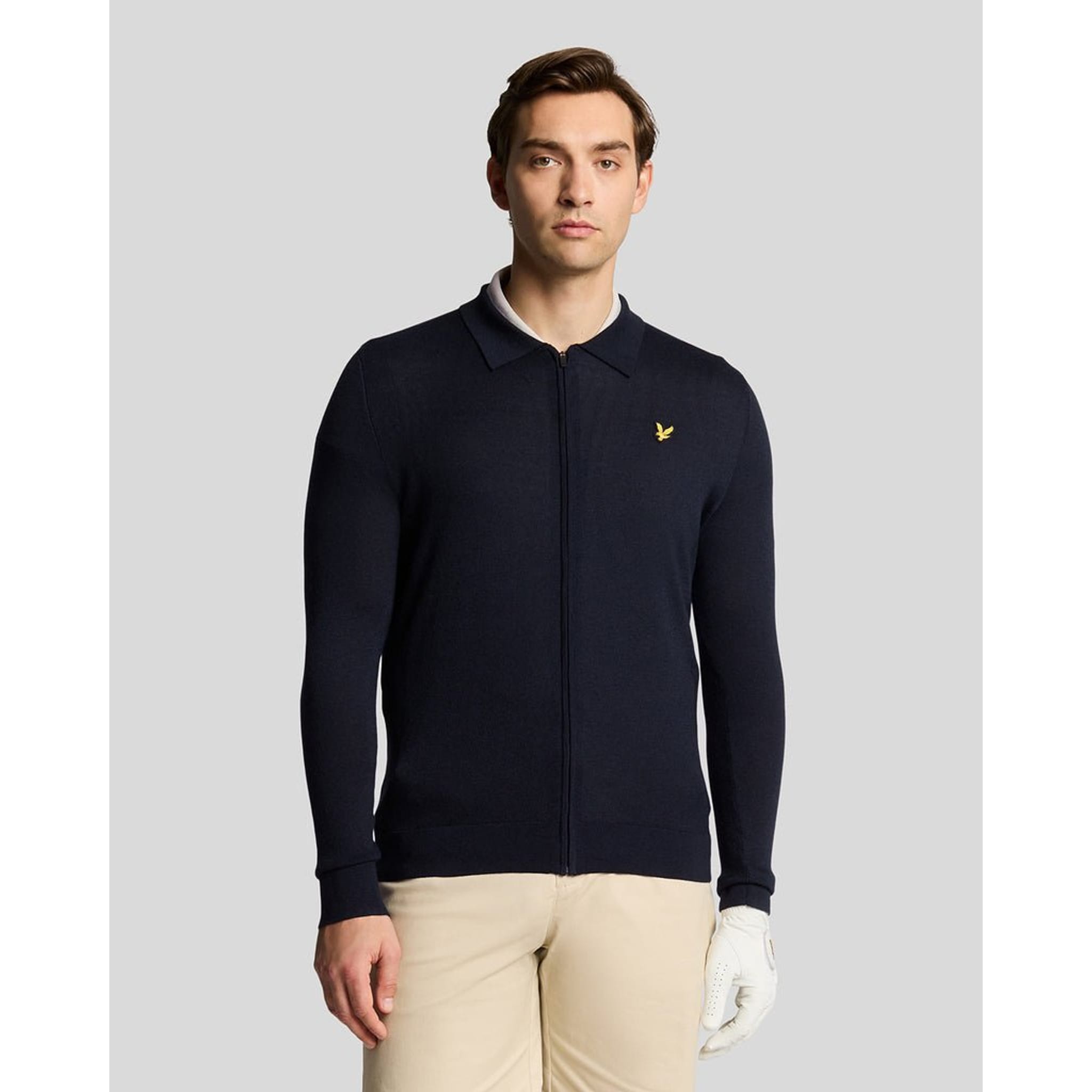 Lyle & Scott Lightweight Knitted Collared Cardigan Herren