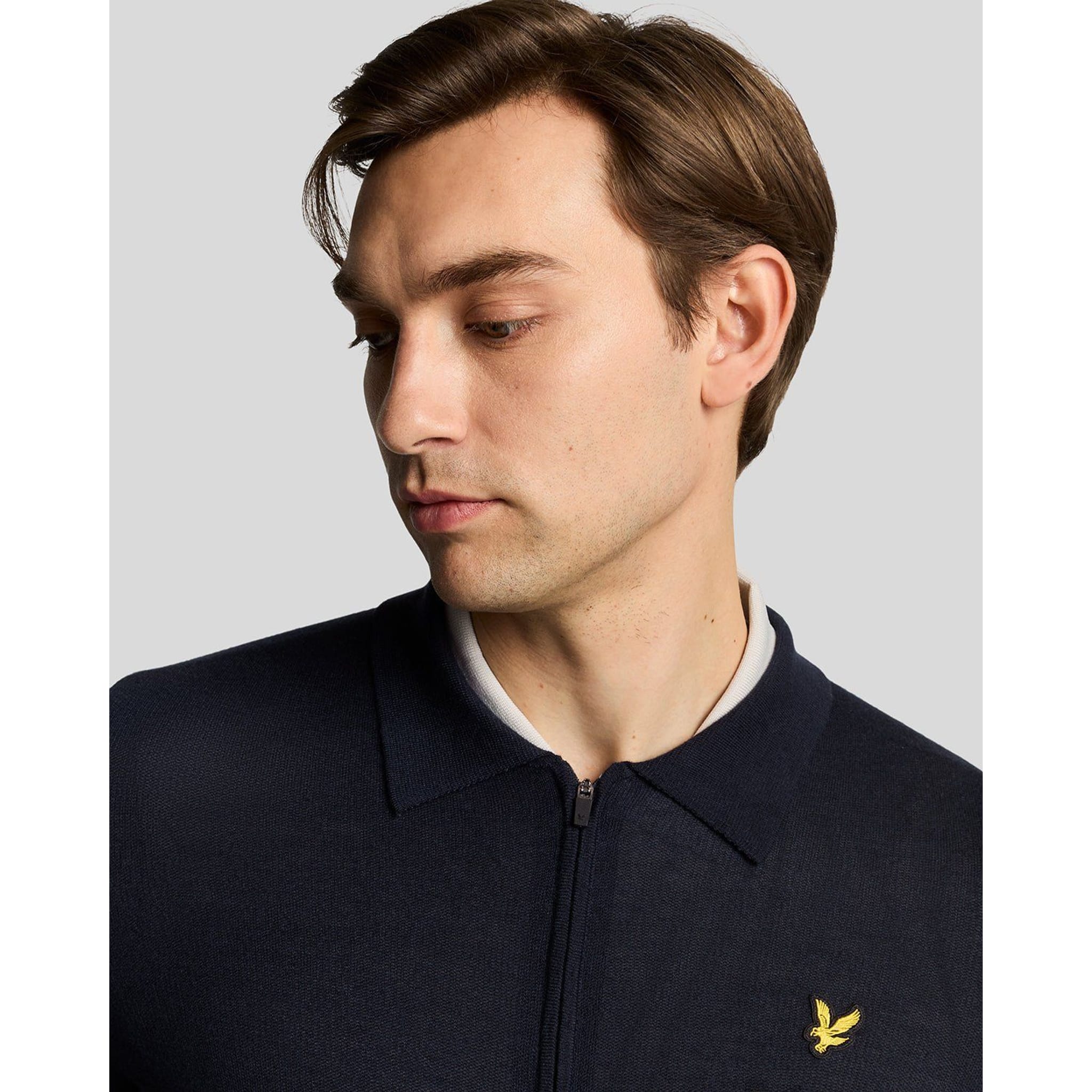Lyle & Scott Lightweight Knitted Collared Cardigan Herren