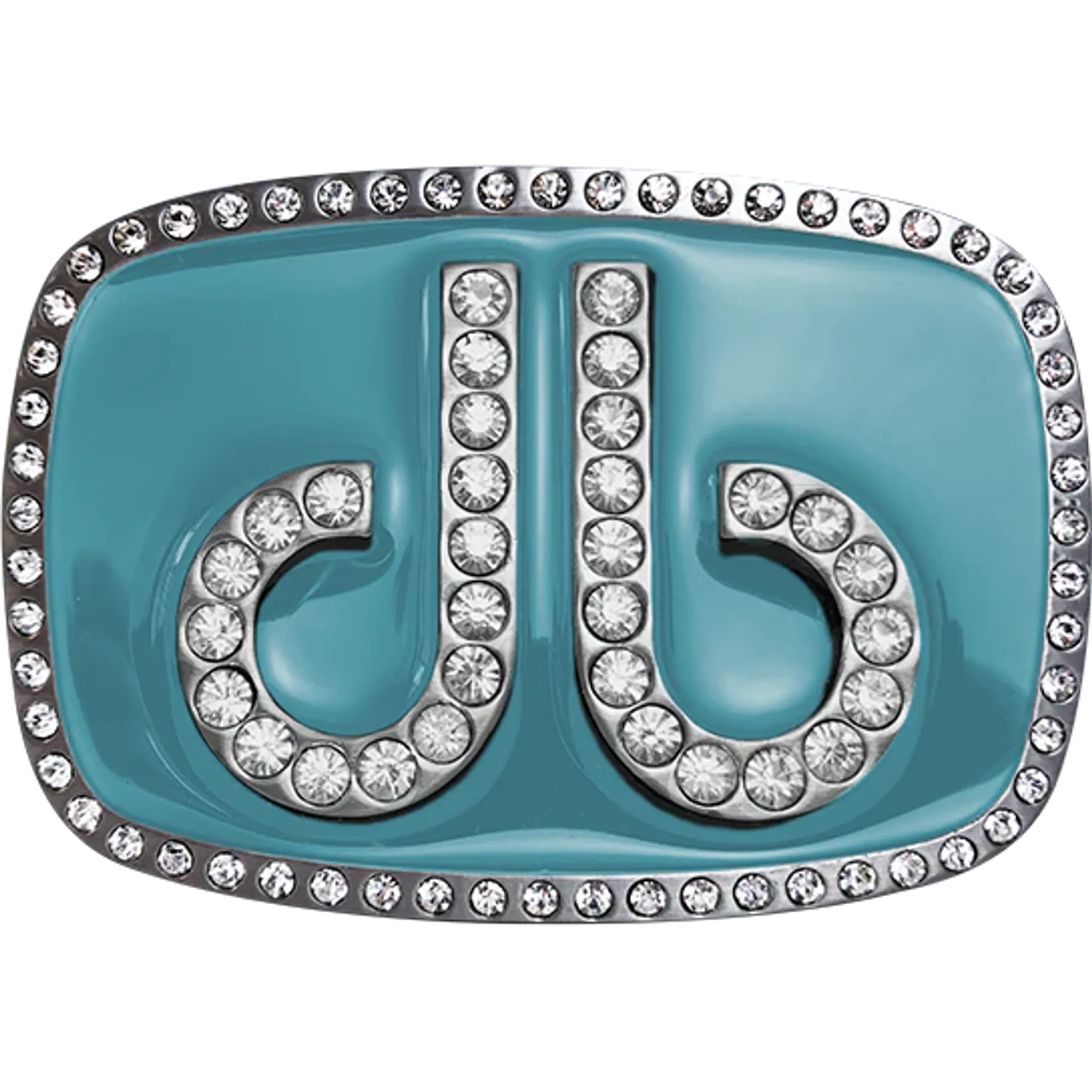 Druh Belts Diamond Buckle Auqa Damen