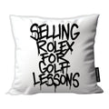 Taie d'oreiller de golfeur turbulent vendant une Rolex pour des leçons de golf