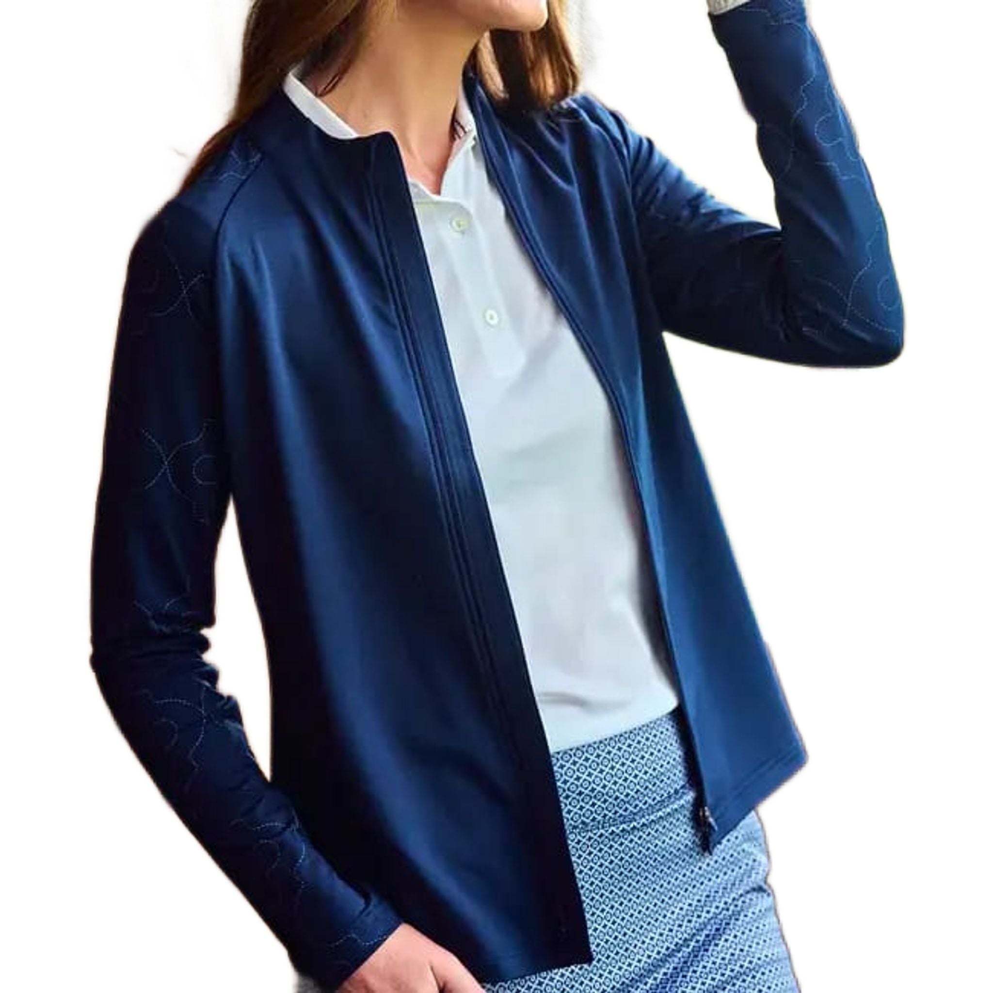 Footjoy Full Zip Printed Sleeve Midlayer Damen